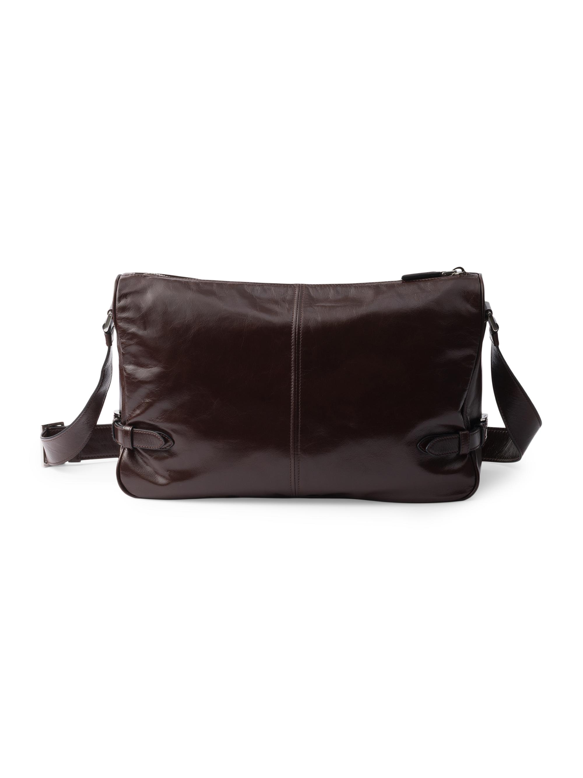 Prada Men's Leather Shoulder Bag - Dark Brown | Thumbnail 5