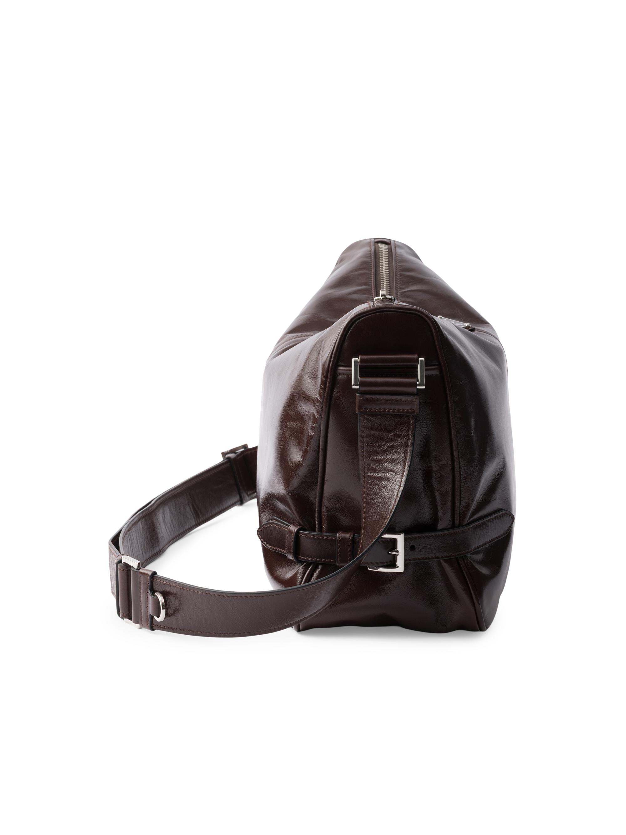 Prada Men's Leather Shoulder Bag - Dark Brown | Thumbnail 6