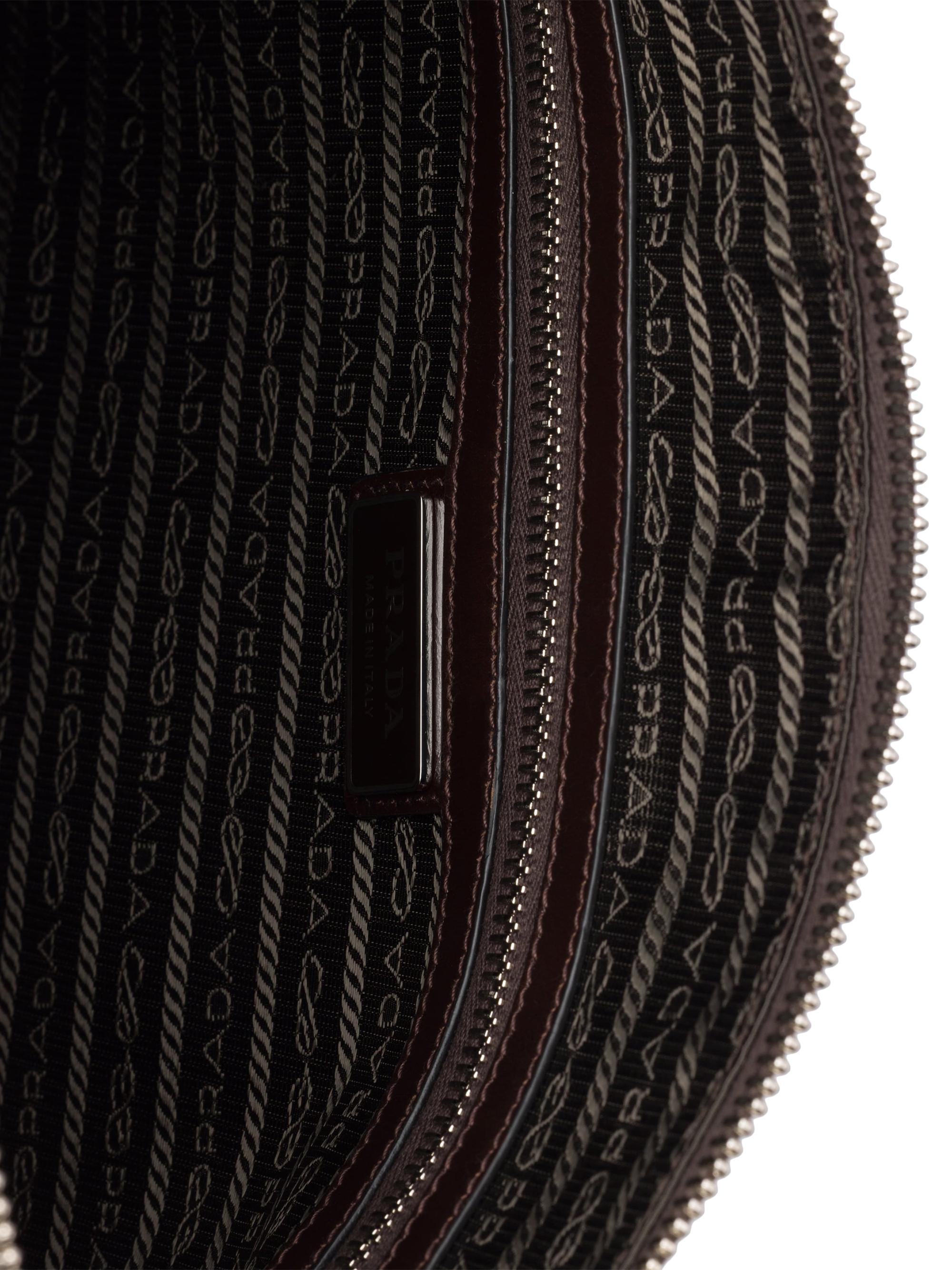 Prada Men's Leather Shoulder Bag - Dark Brown | Thumbnail 7