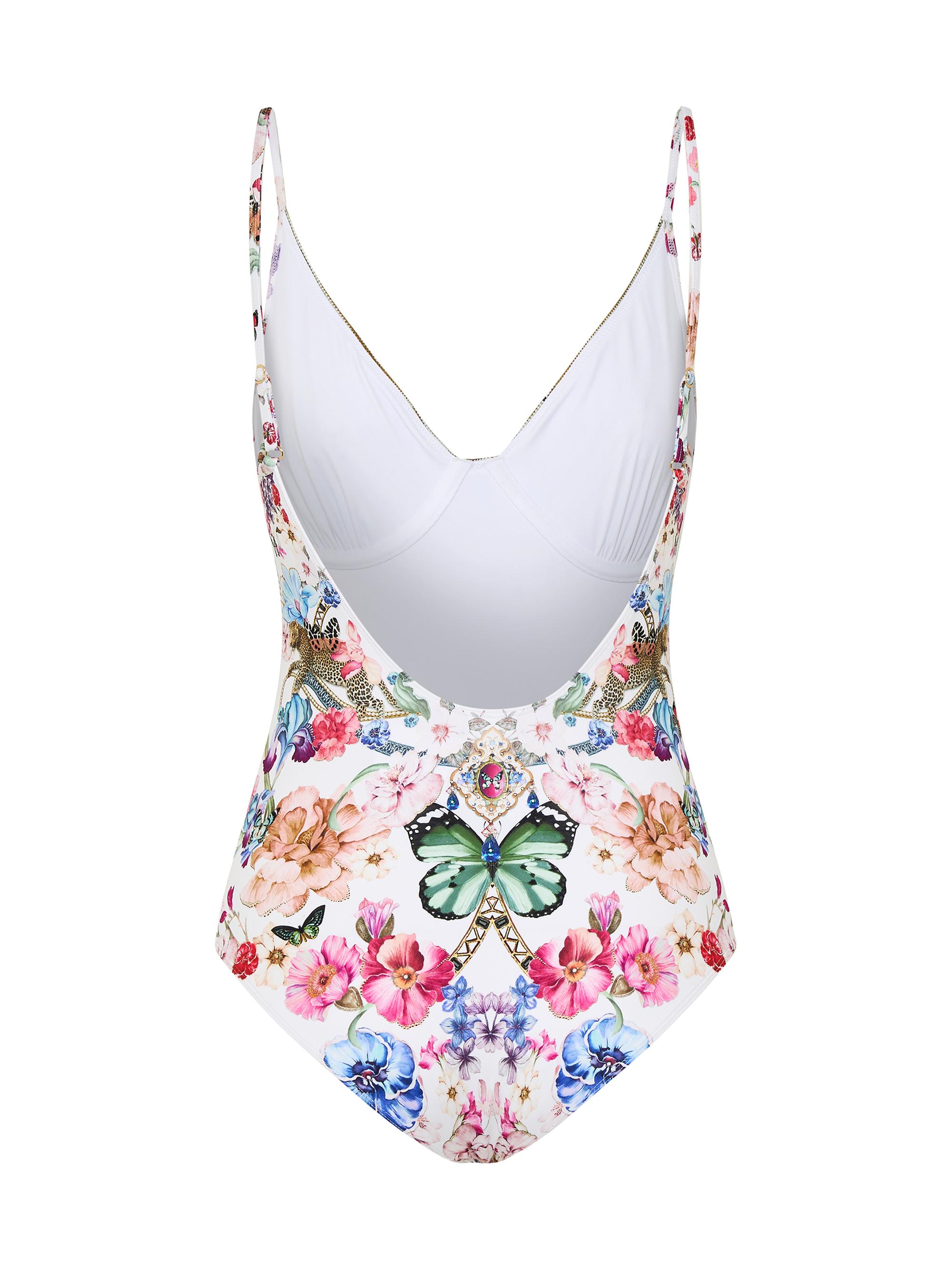 Wired V-Neck One-Piece Swimsuit