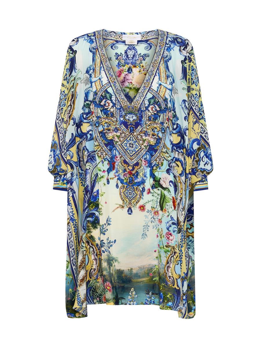 Camilla Women's Silk Printed Mini-kaftan