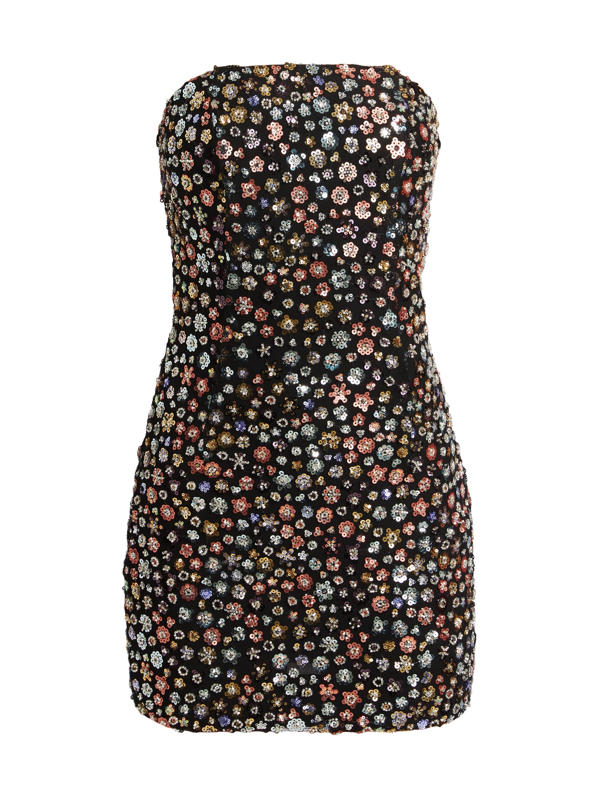 Ramy Brook Women's Khai Sequined Strapless Minidress - Black Flower