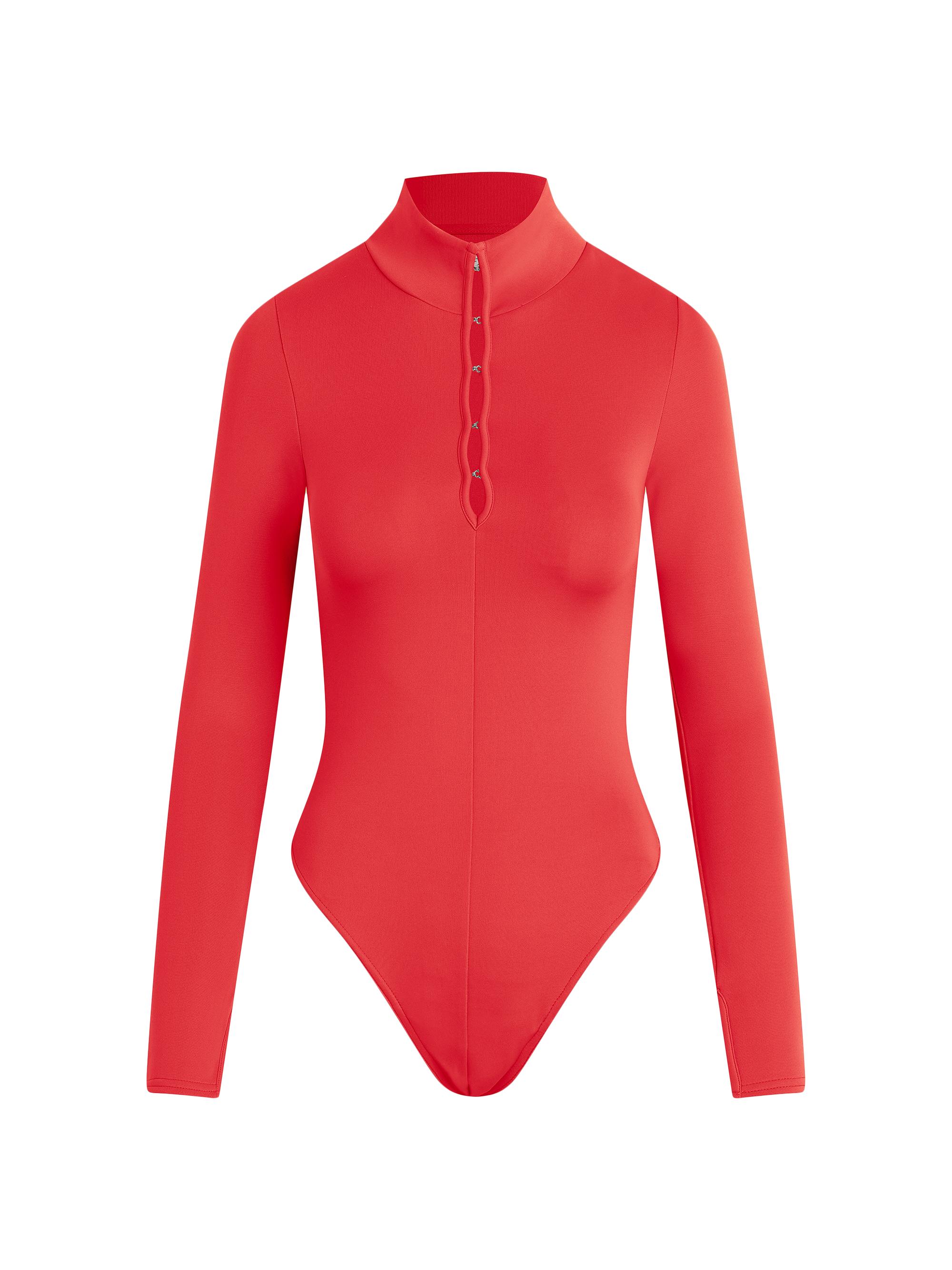 Hudson Jeans Women's Hook & Eye Bodysuit - Poinsettia