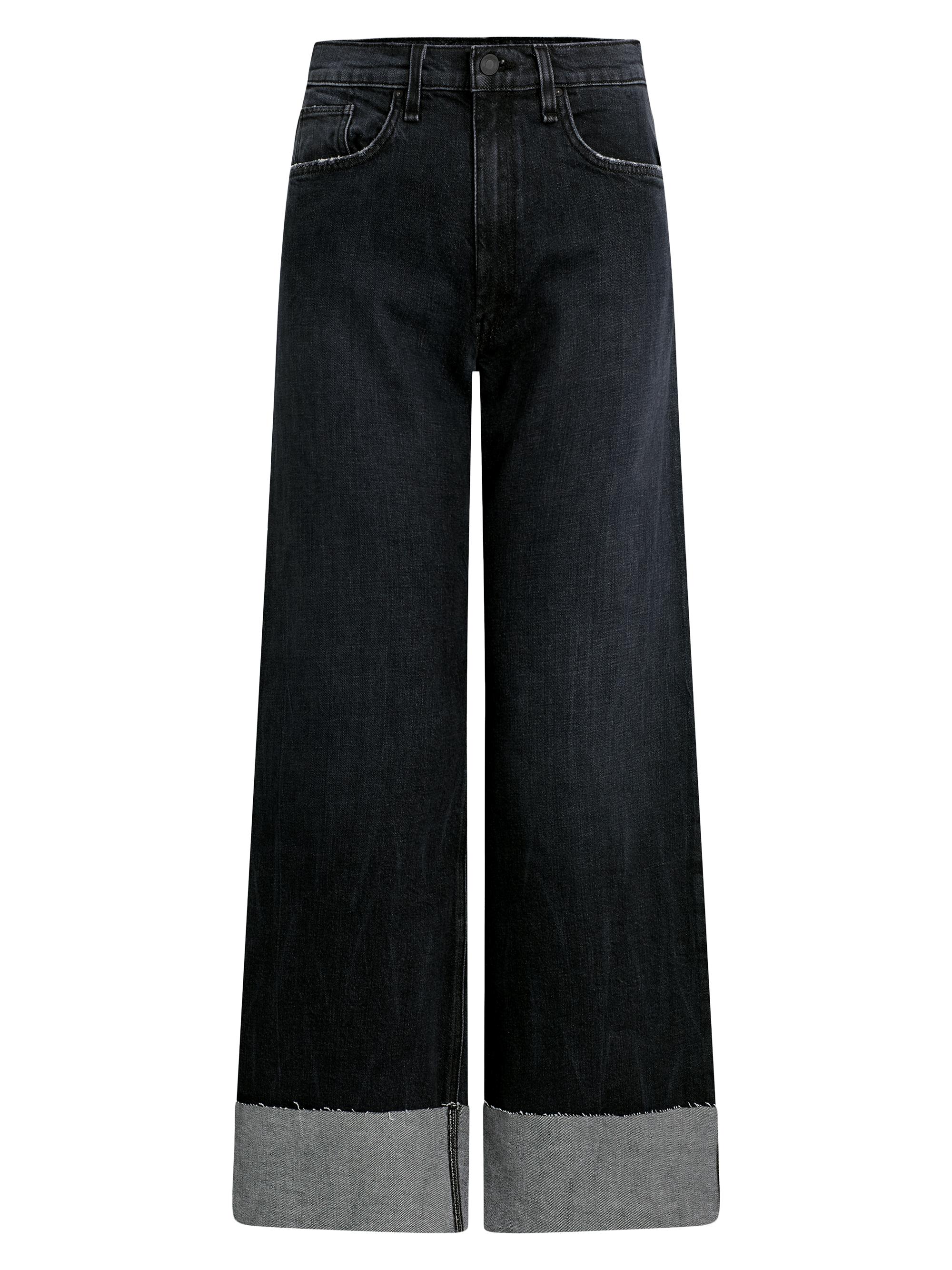 Hudson Jeans Women's Jodie Wide-Leg Cuffed Jeans - Milano Noir