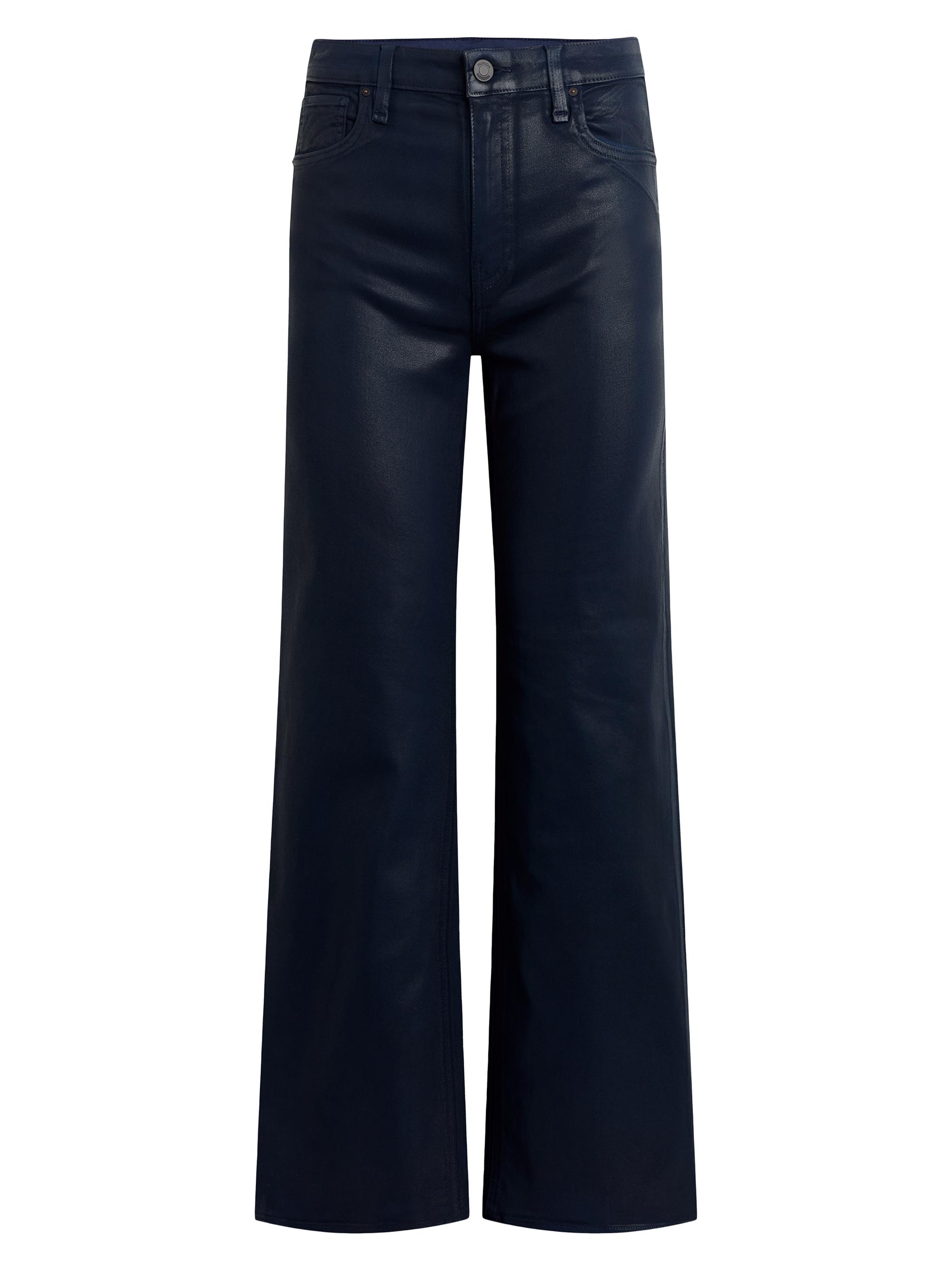 Hudson Jeans Women's Rosie Waxed High-Rise Wide-Leg Jeans - Mood Indigo Coated