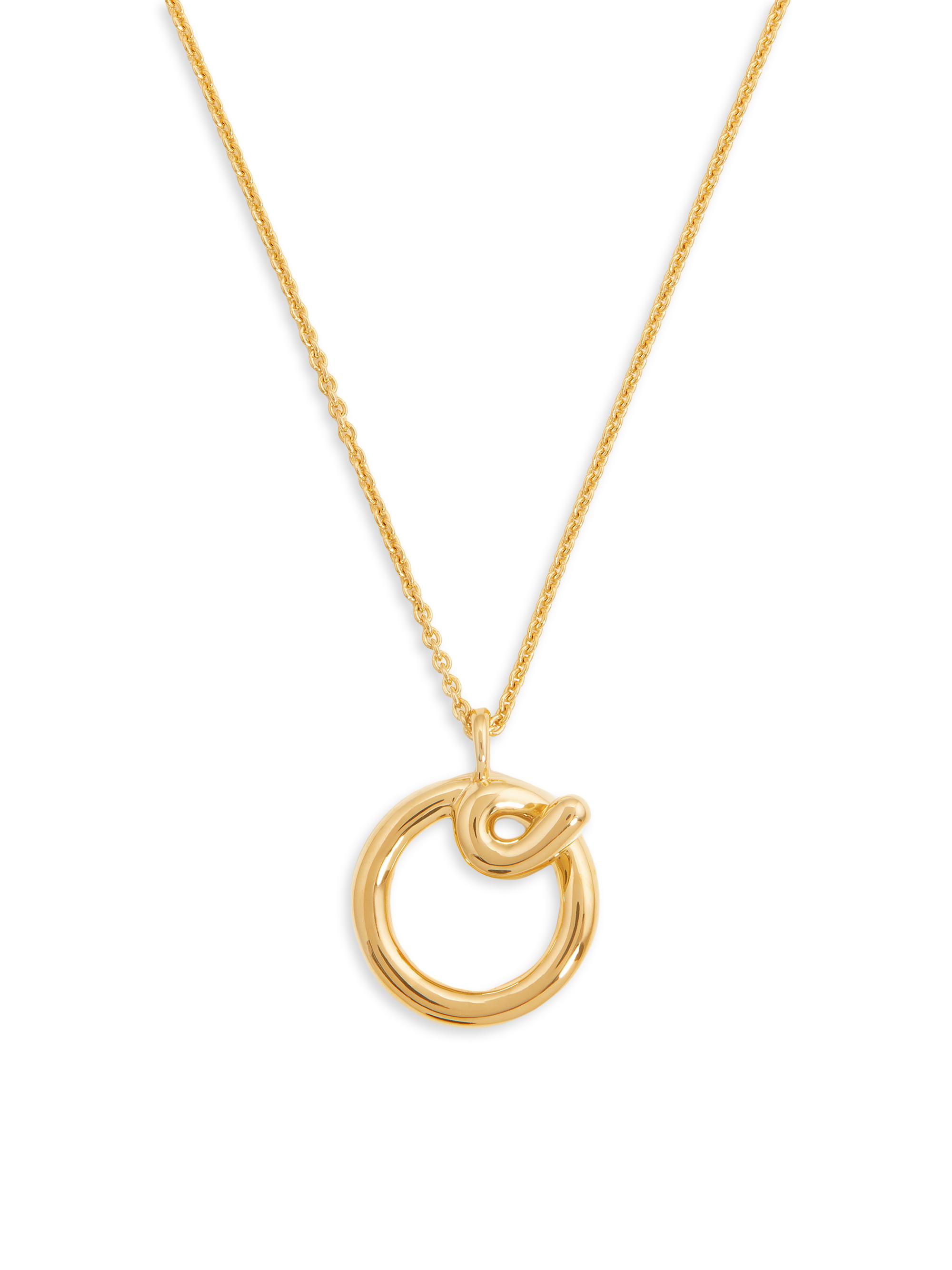 Missoma Women's 18K-Yellow-Gold Vermeil Curly Molten Initial Pendant Necklace - Initial O