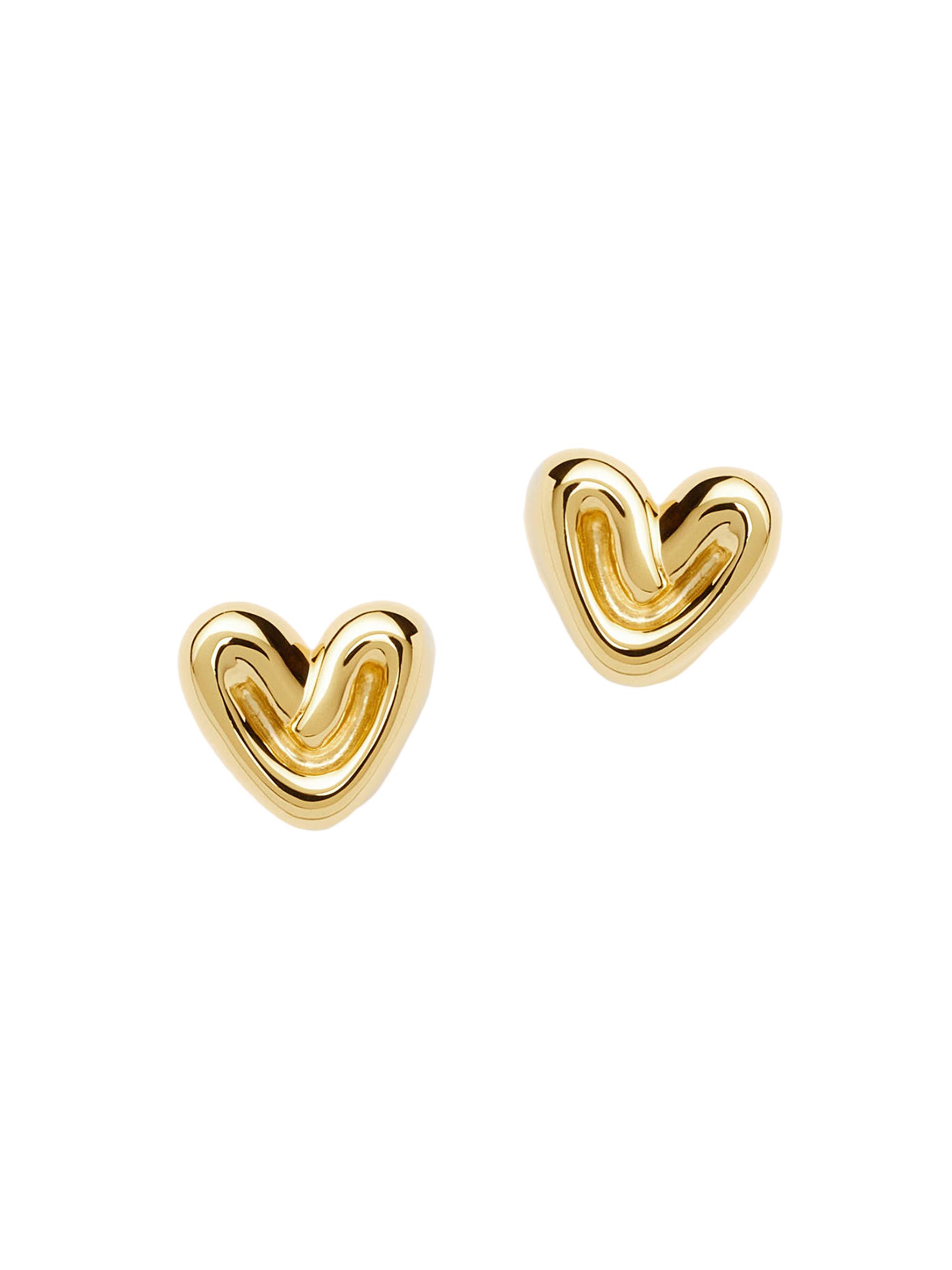 Missoma Women's 18K-Yellow-Gold Vermeil Mini Puffy Heart Stud Earrings - Gold
