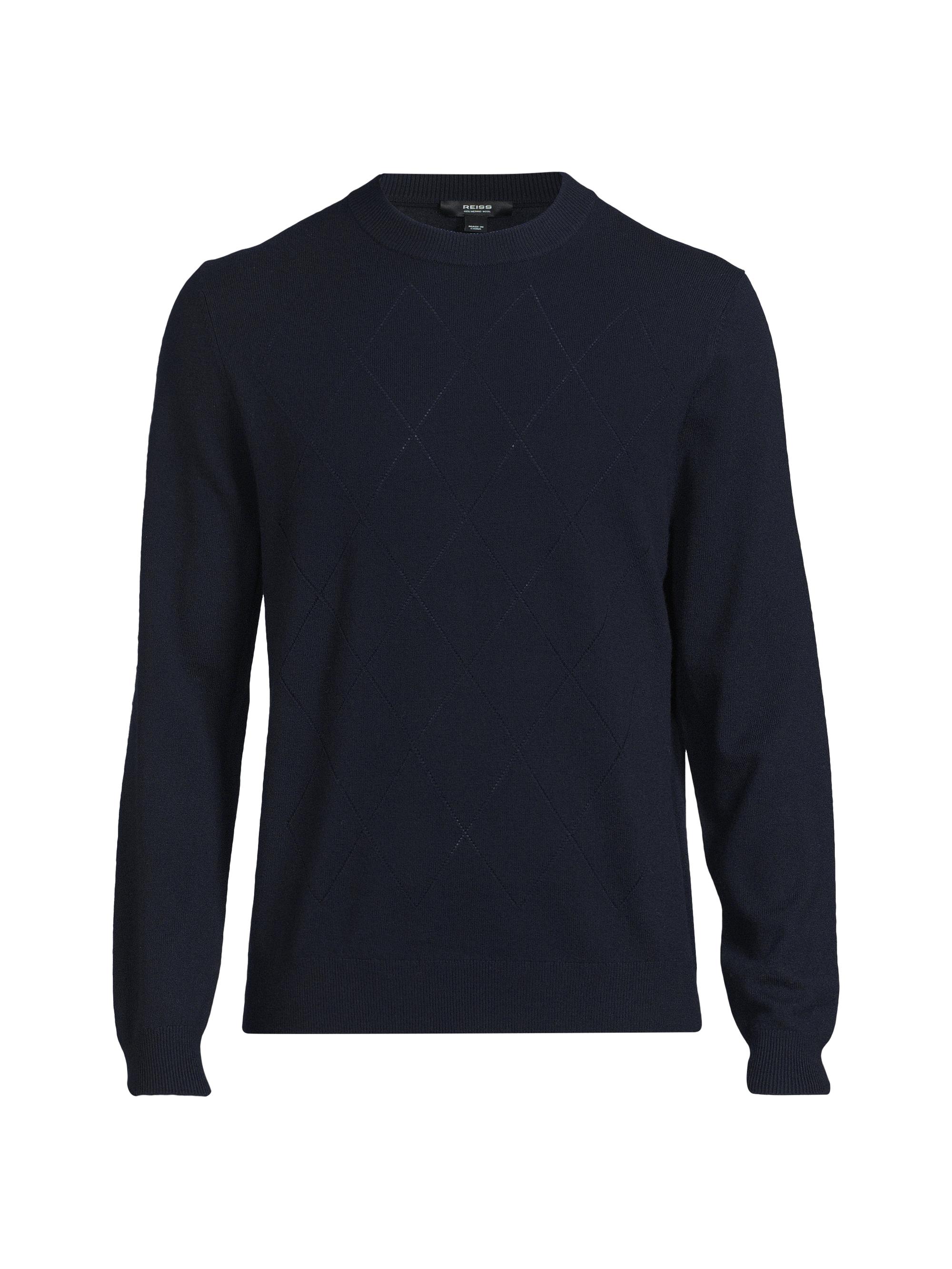 Reiss Men's Vince Wool Crewneck Sweater - Navy