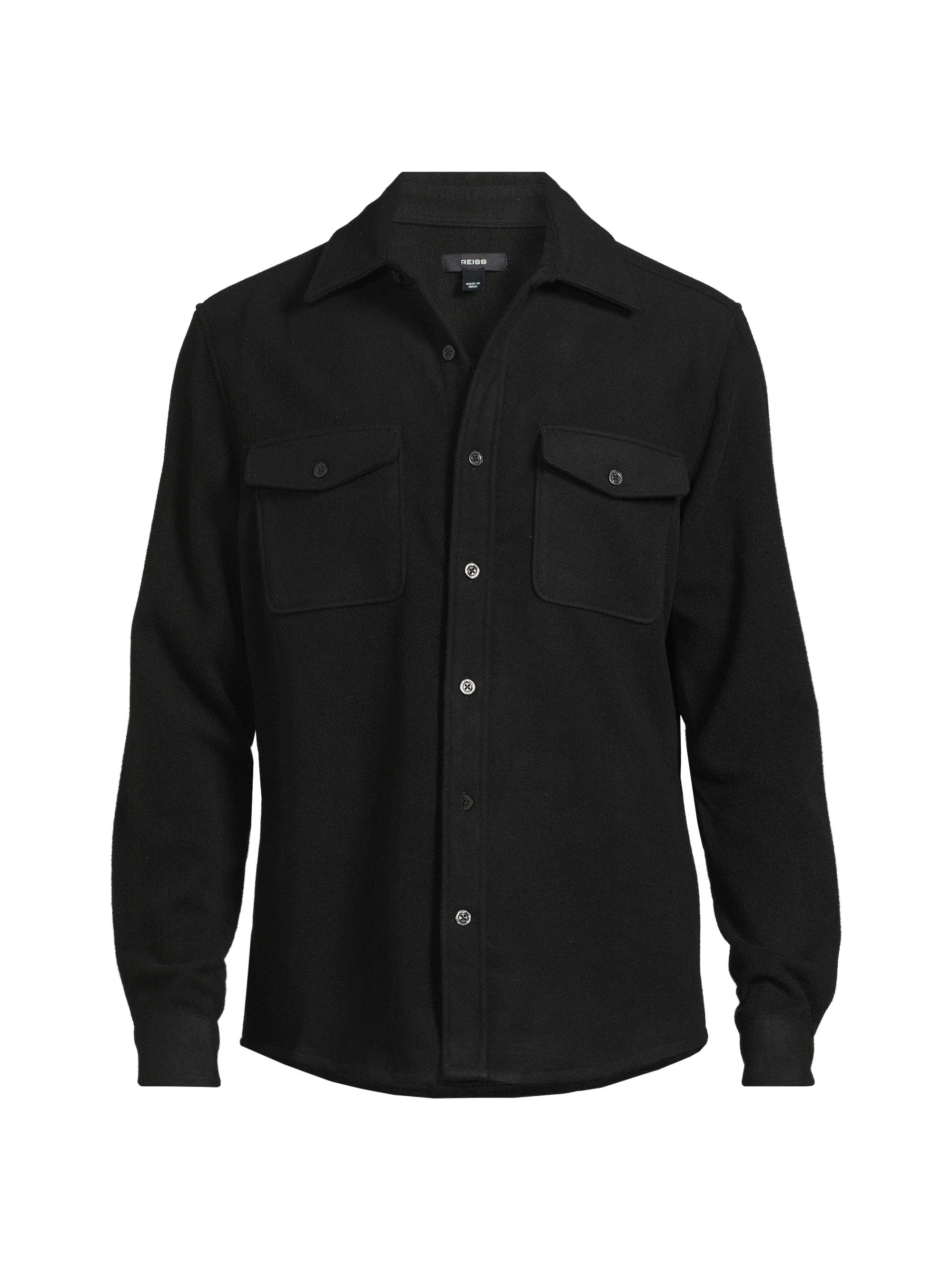 Reiss Men's Demari Button-Front Jacket - Black