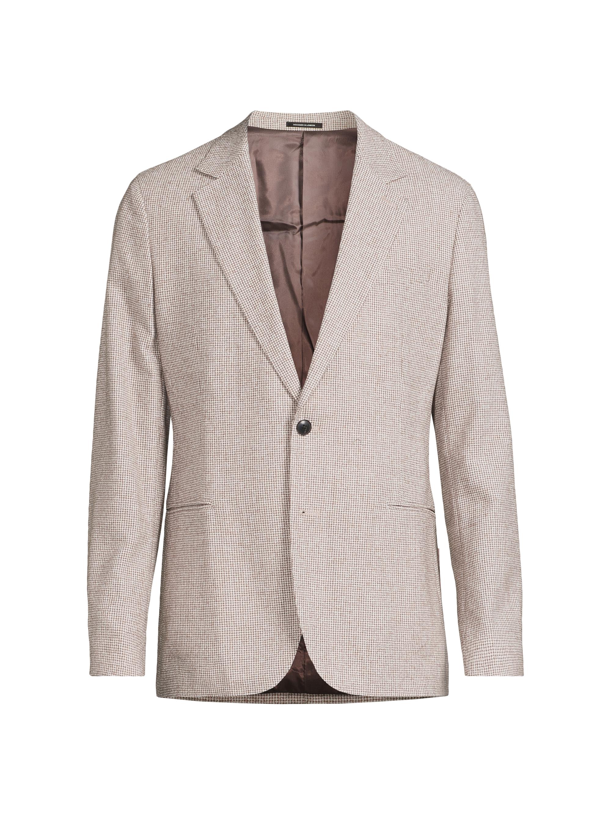 Reiss Men's Garland Micro-Check Sportcoat - Taupe Offwhite