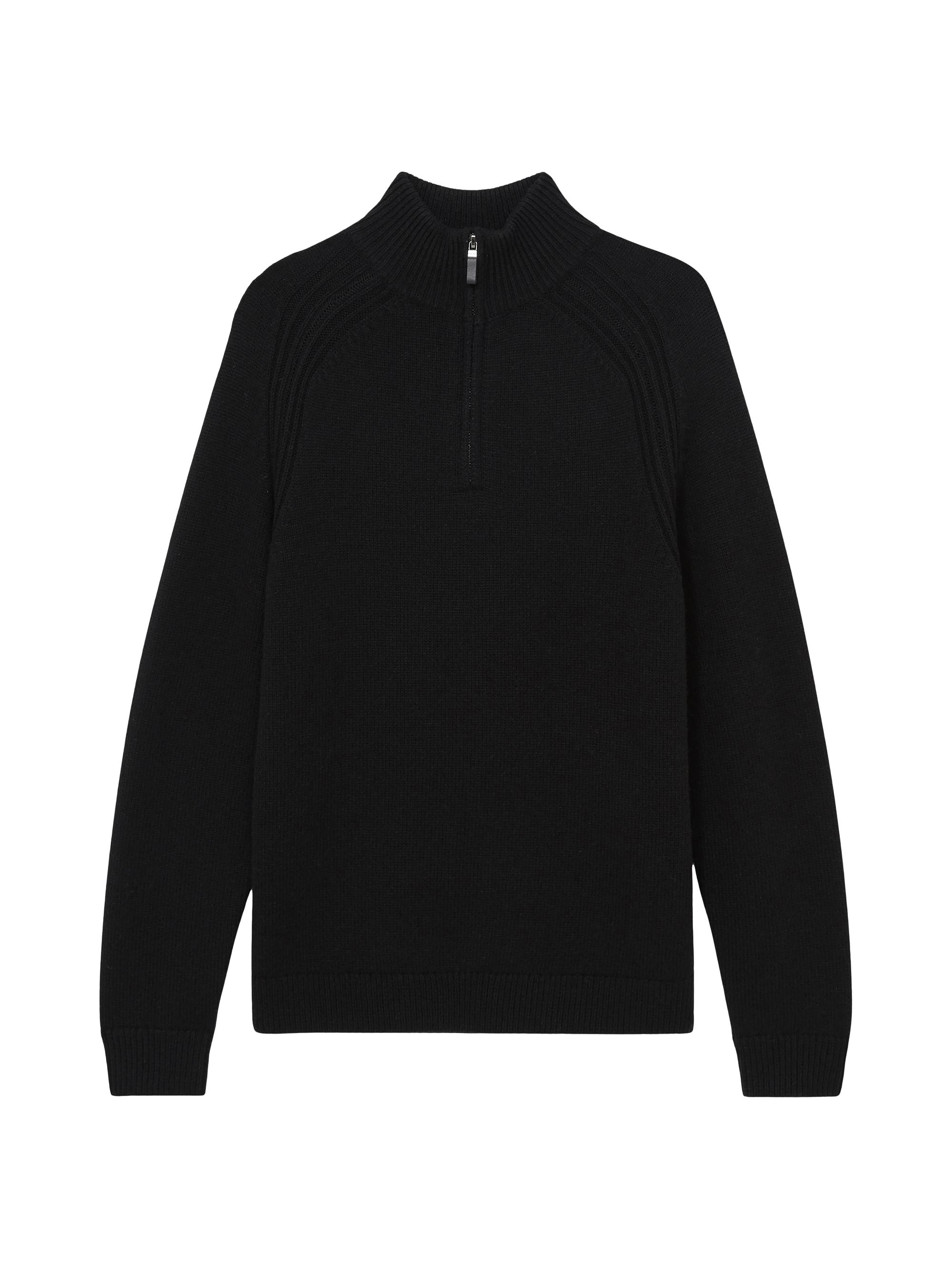 Reiss Men's Roberts Wool-Nylon Half-Zip Sweater - Black