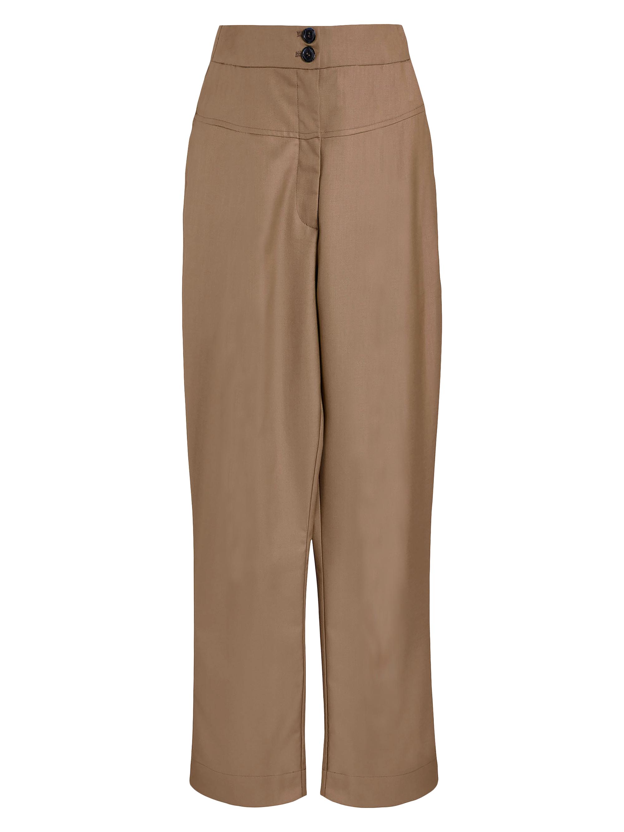 Secret Mission Women's Athena Straight Crop Pants - Dark Brown