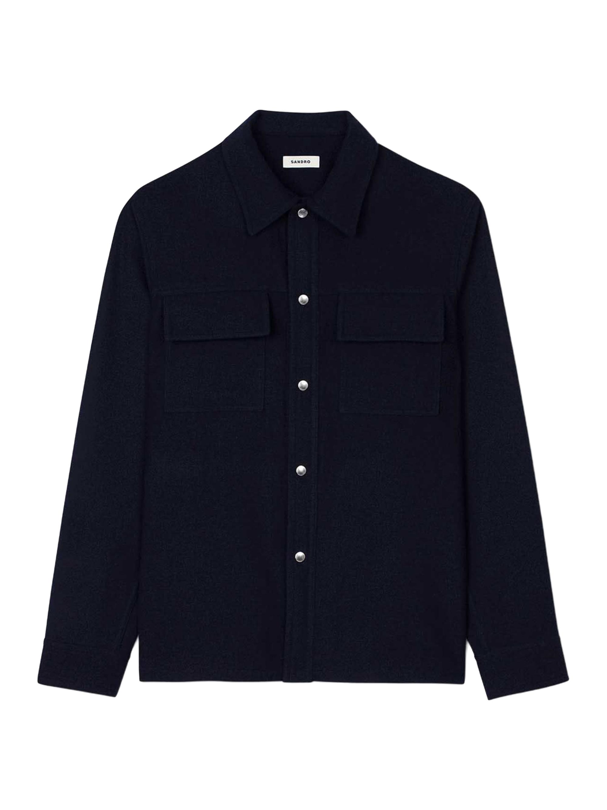 Sandro Men's Wool Overshirt - Navy Blue