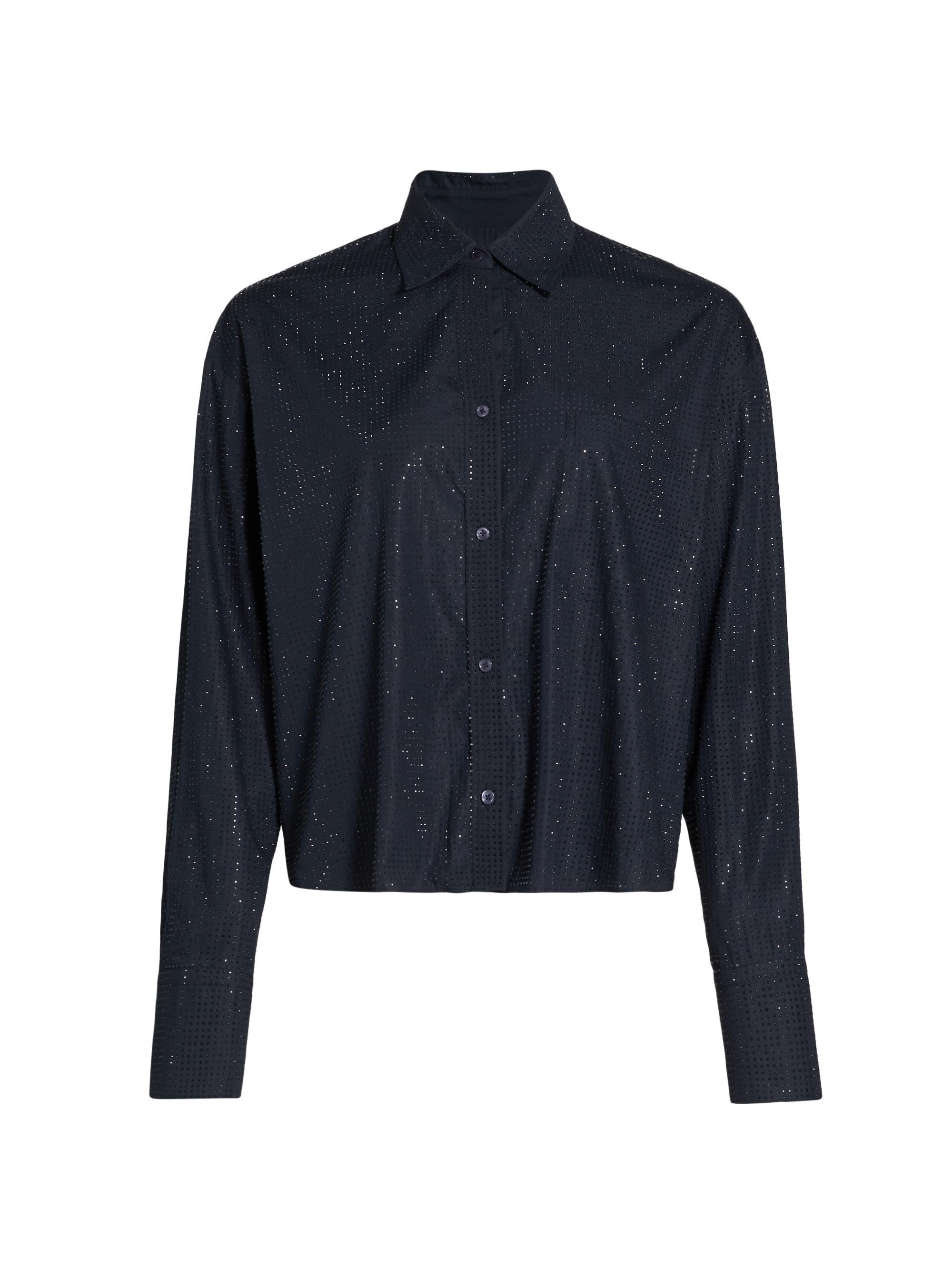 TWP Women's Average Joe Embellished Cotton Shirt - Midnight