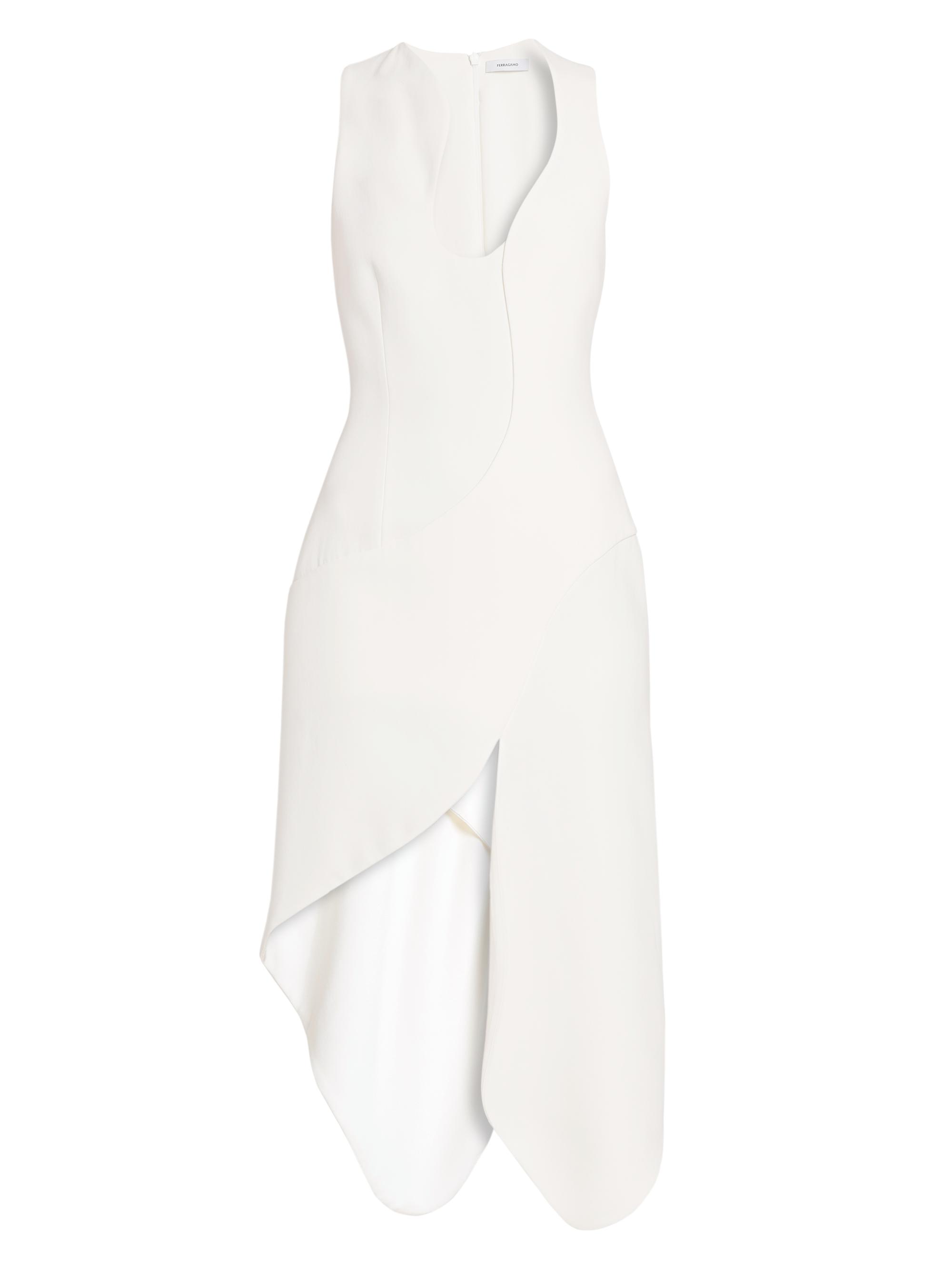 FERRAGAMO Women's Sculpted Strech Cady Cocktail Dress - Mascarpone