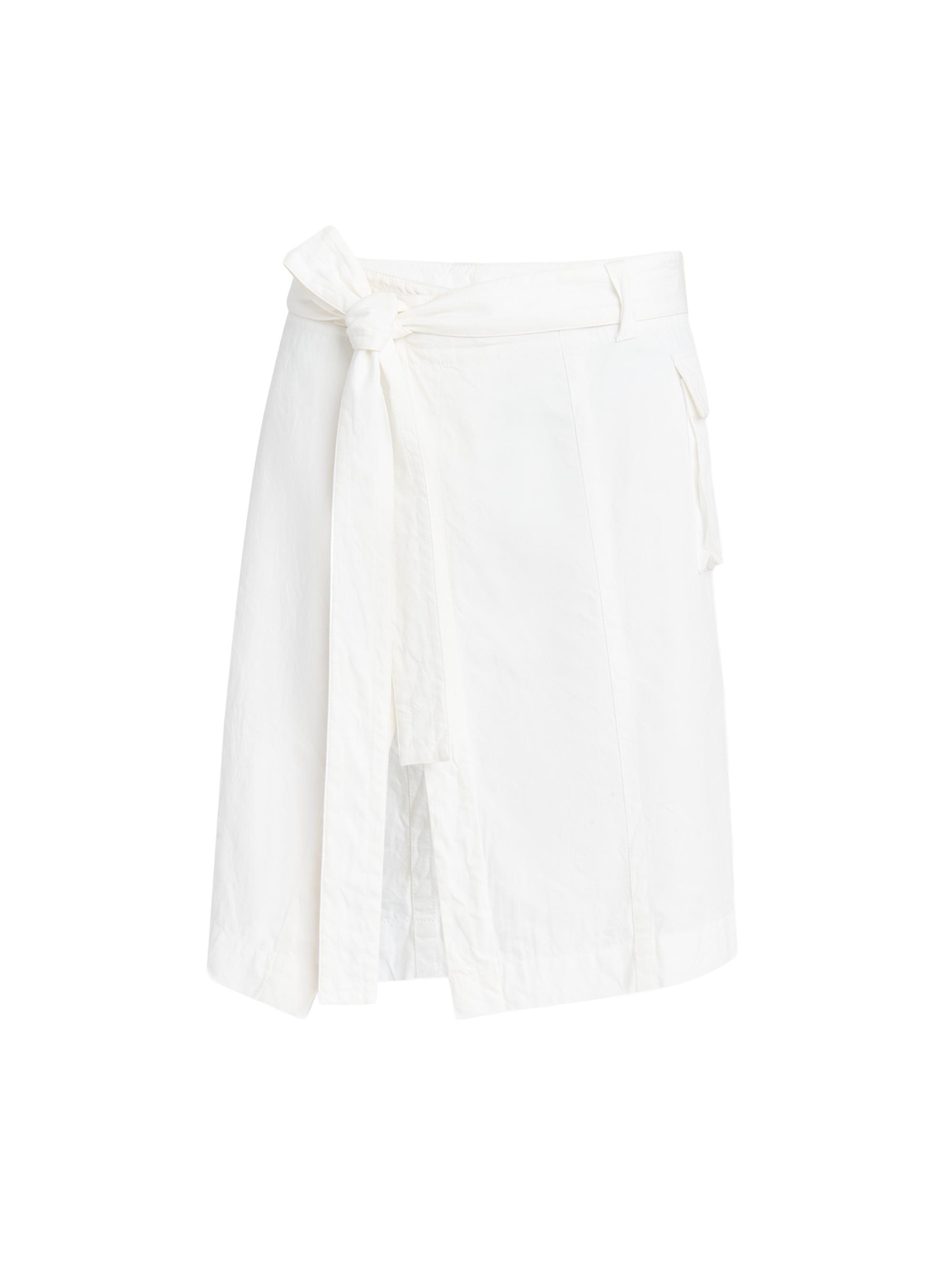 FERRAGAMO Women's Cotton-Blend Wrap Knee-Length Skirt - Mascarpone