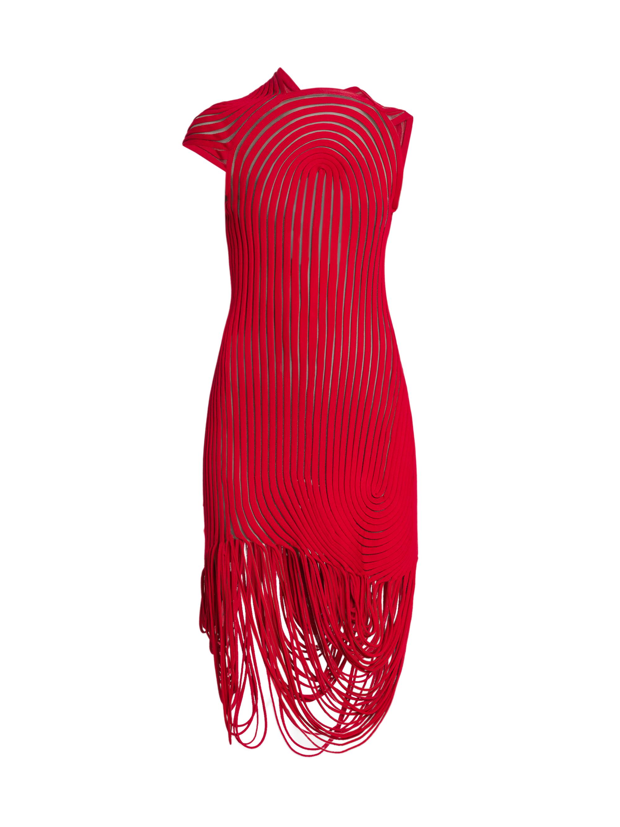 FERRAGAMO Women's Sculpted Rib Minidress - New Red