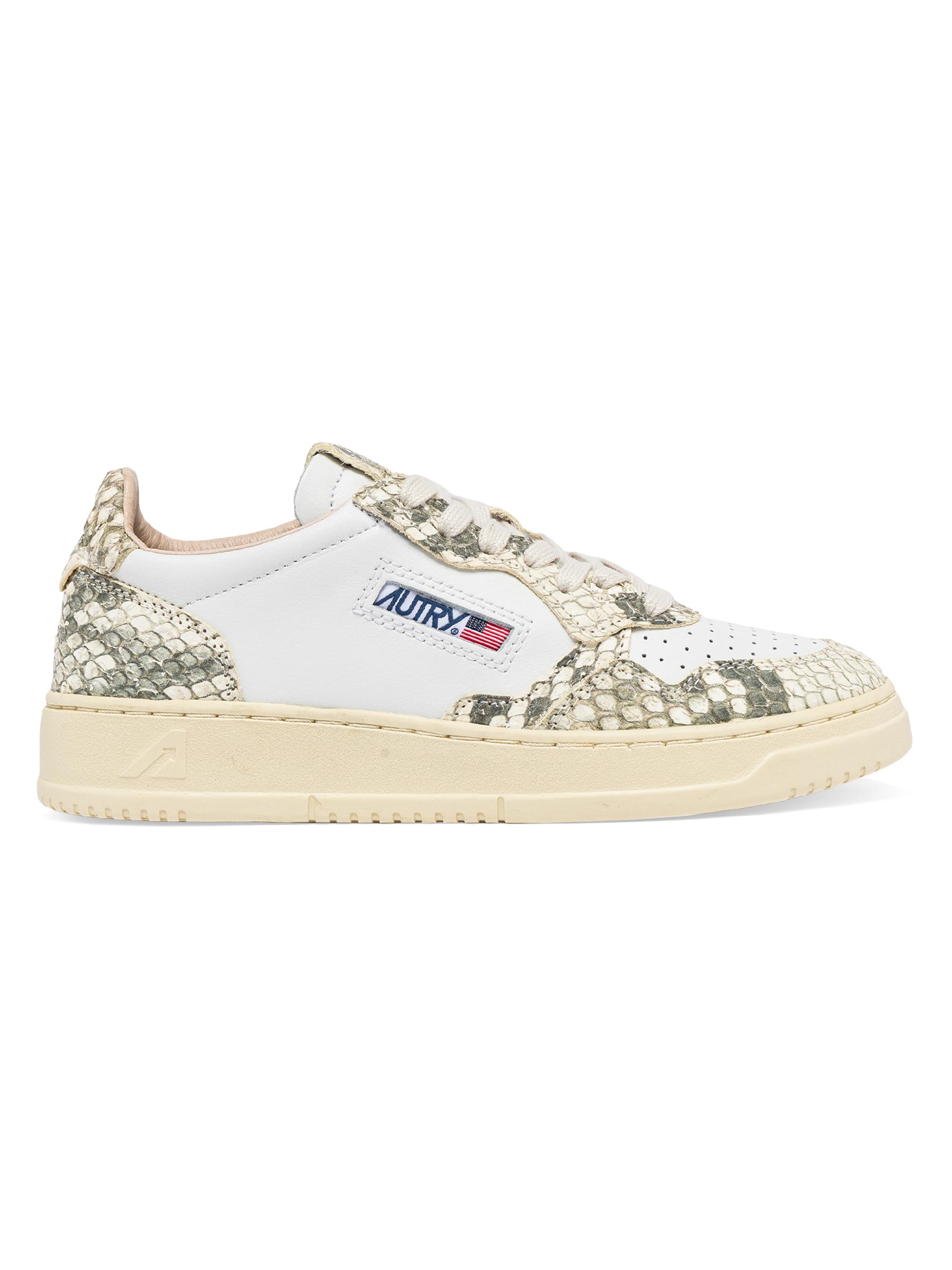 Autry Medalist Snake-Embossed Leather Sneakers | Saks Fifth Avenue