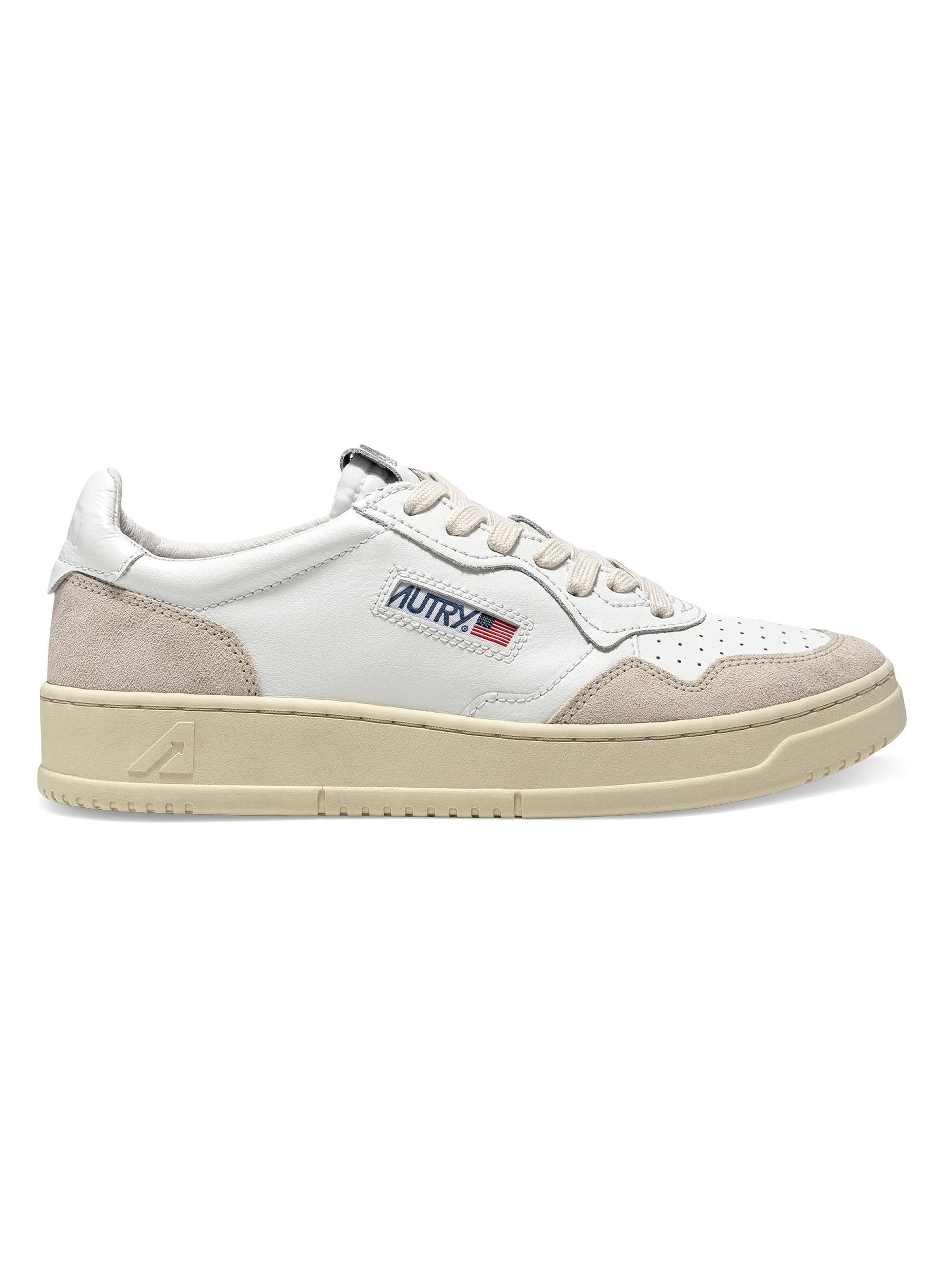 Autry Women's Medalist Leather & Suede Low-Top Sneakers - White Taupe