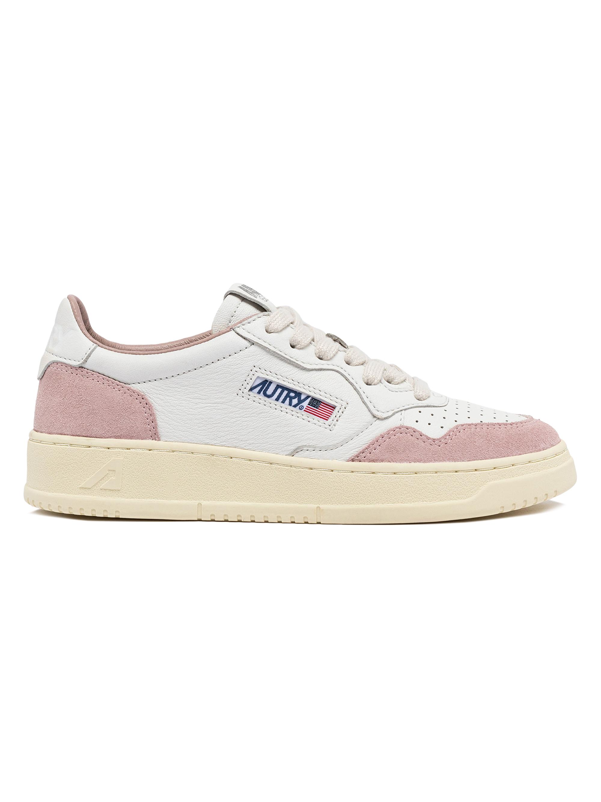 Autry Women's Medalist Leather & Suede Low-Top Sneakers - White Powder Pink