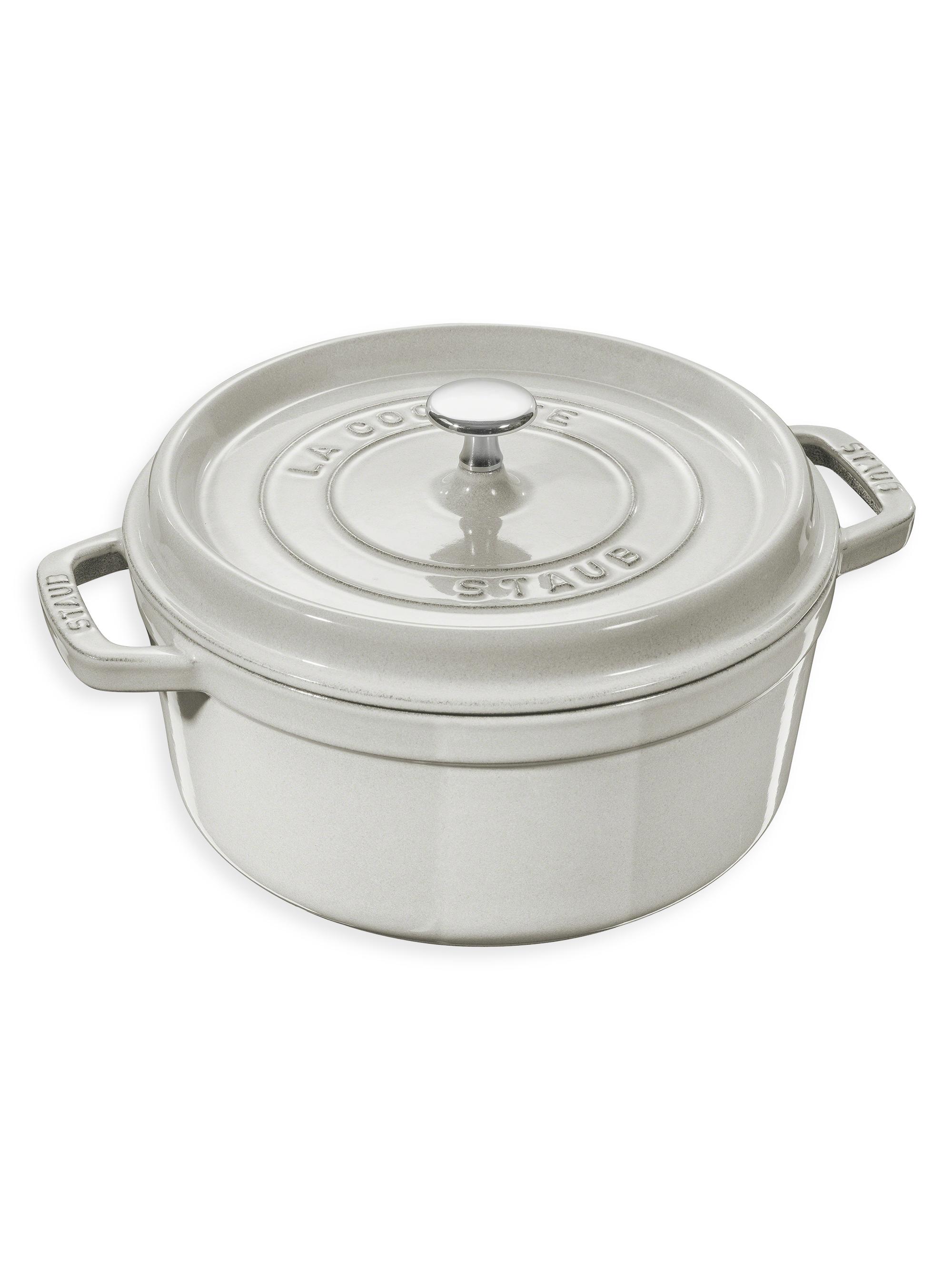 Staub Cast Iron 2.75-Quart Round Cocotte - White Truffle