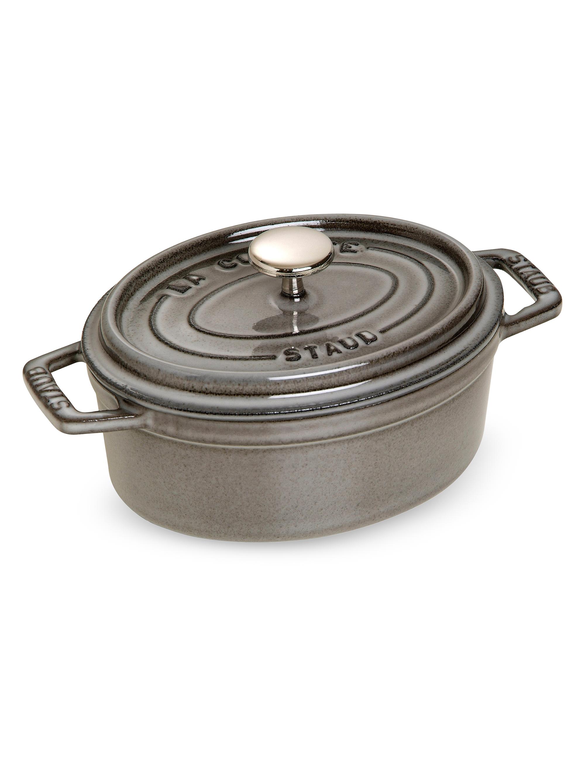 Staub Cast Iron 1-Quart Oval Cocotte - Graphite Grey