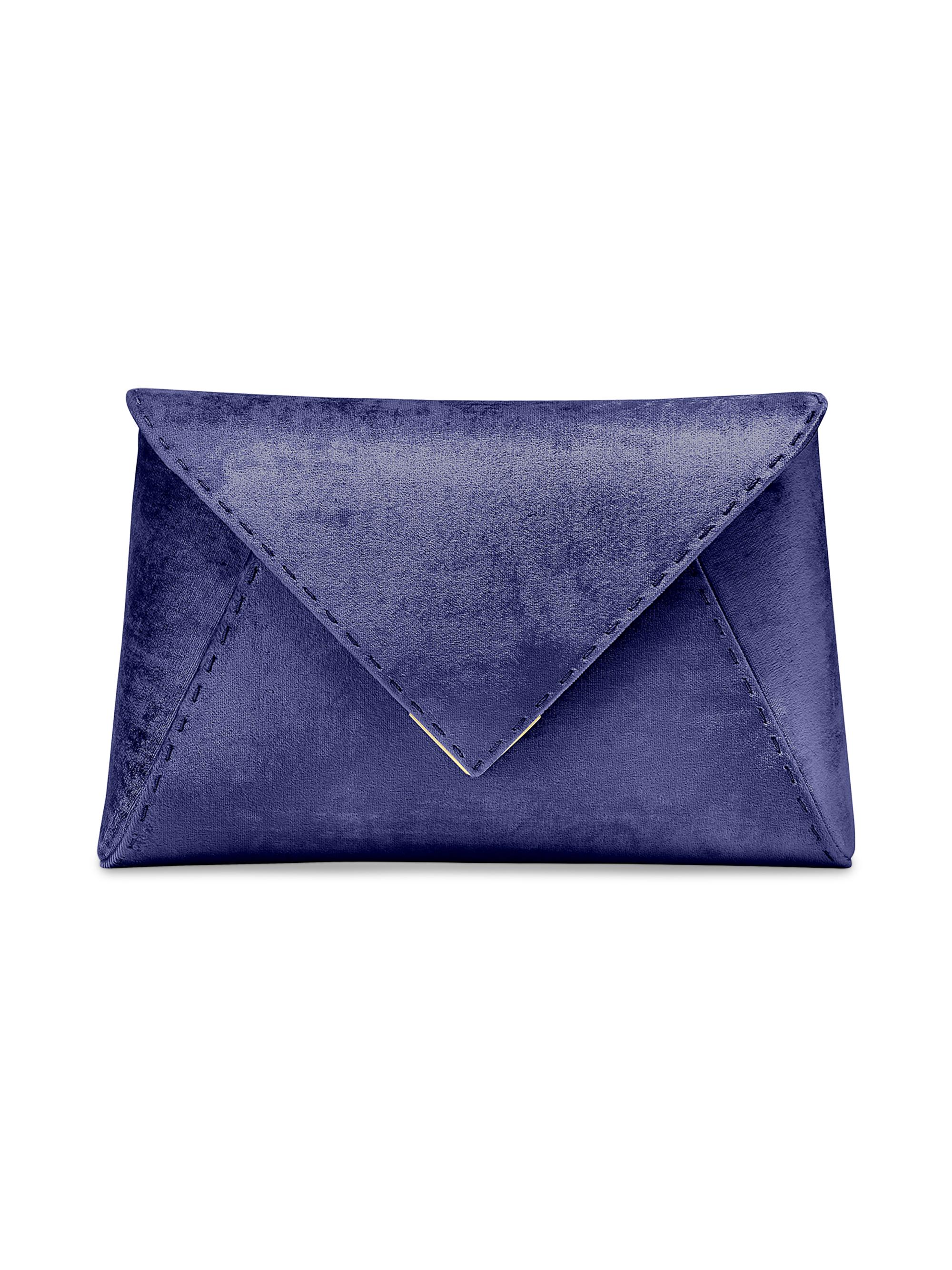 Tyler Ellis Women's Lee Pouchet Large Crushed Velvet with Gold Hardware Clutch - Mediterranean Blue