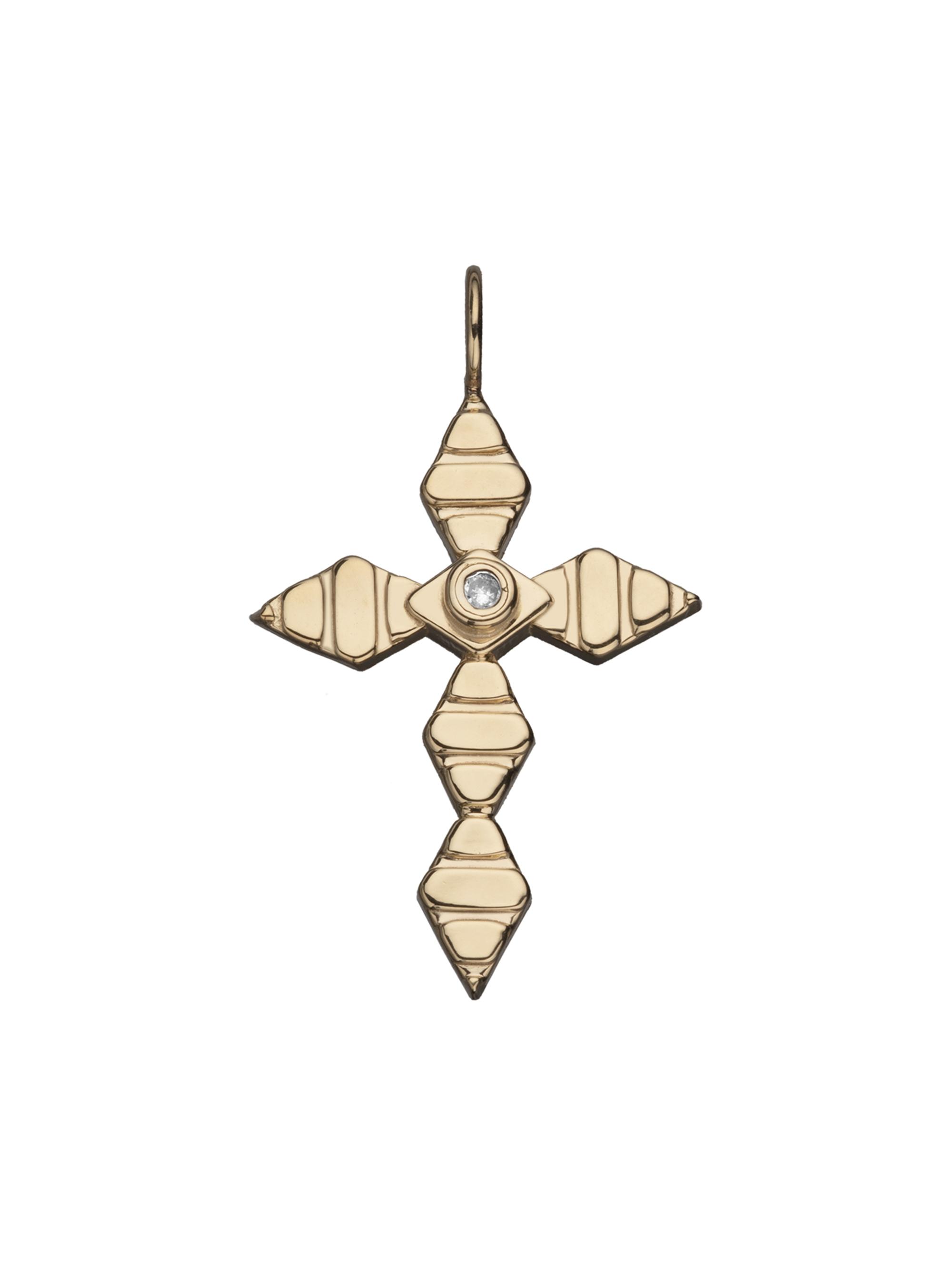 Jennifer Zeuner Jewelry Women's Vince 18K-Gold-Plated & 0.015 TCW Diamond Charm - Gold Vermeil