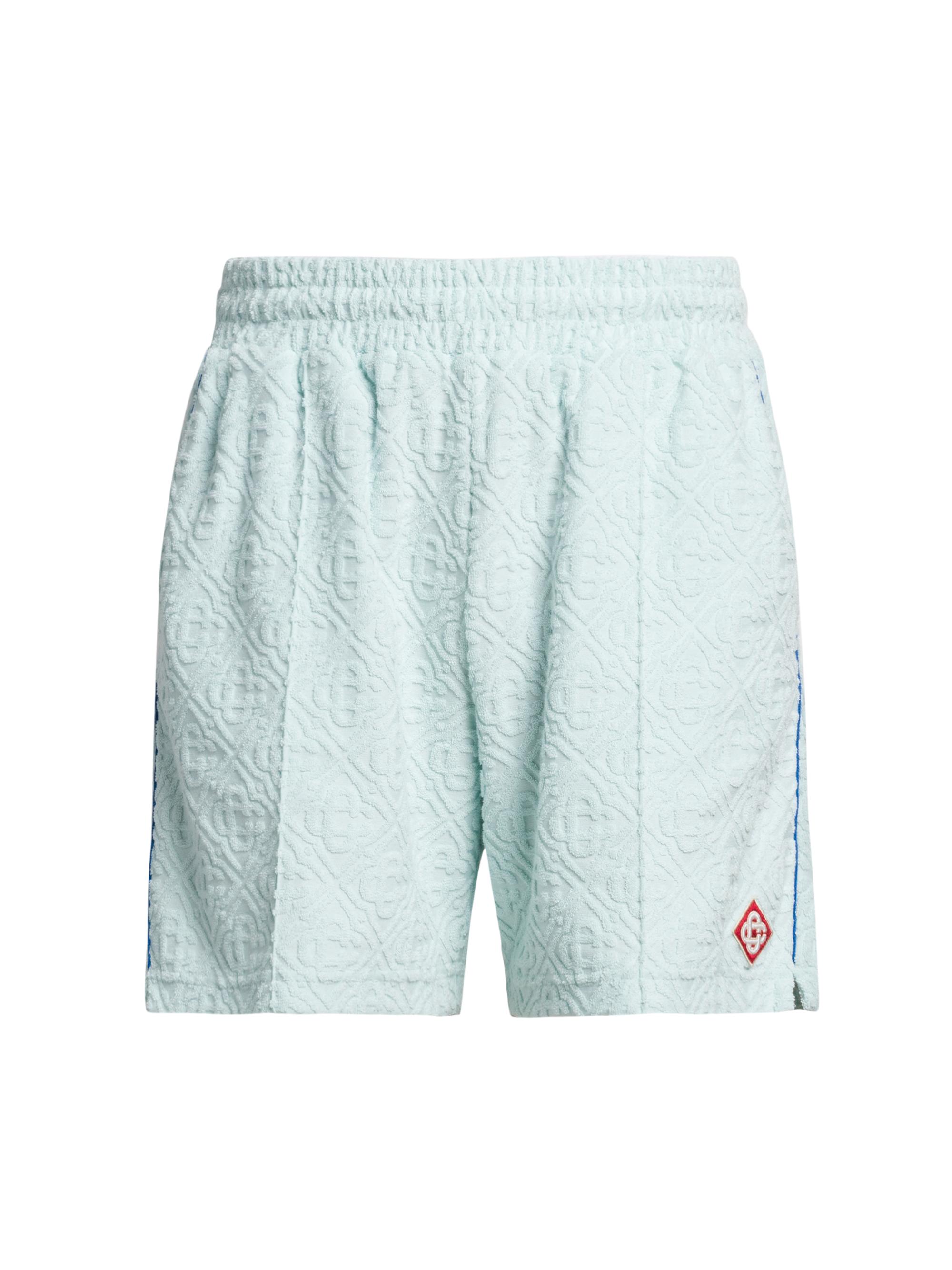 Casablanca Men's Jacquard Logo Terry Shorts - Light Blue