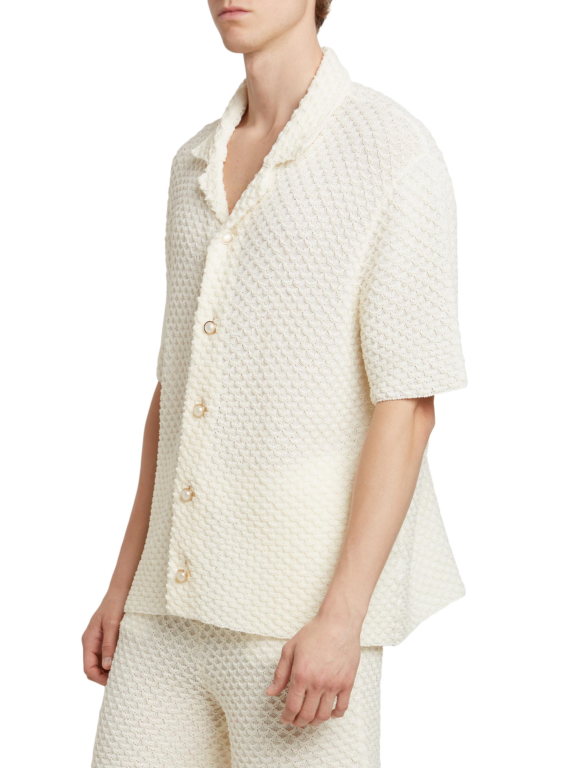 Casablanca Summer Textured-Knit Shirt | Saks Fifth Avenue
