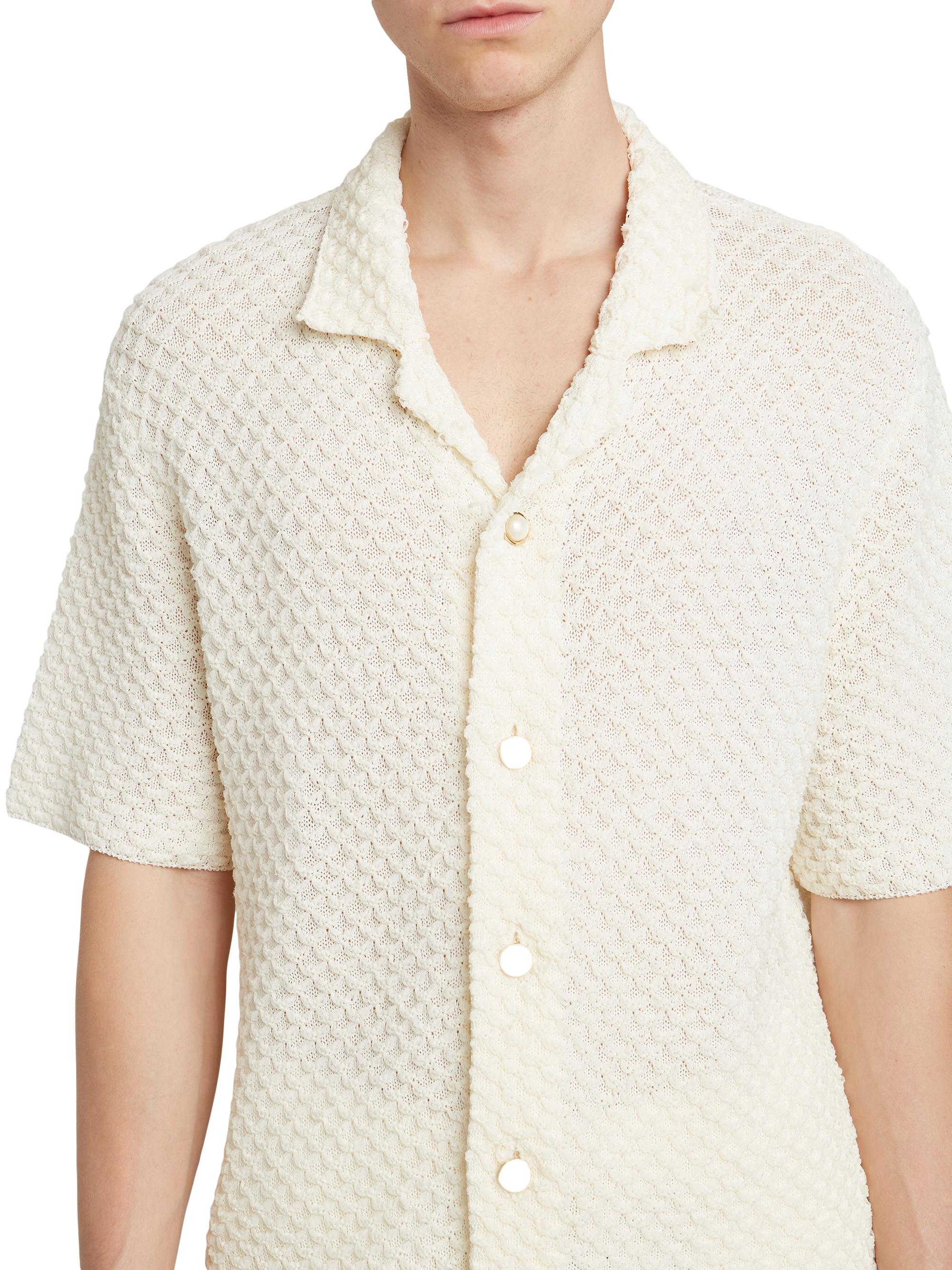 Casablanca Summer Textured-Knit Shirt | Saks Fifth Avenue