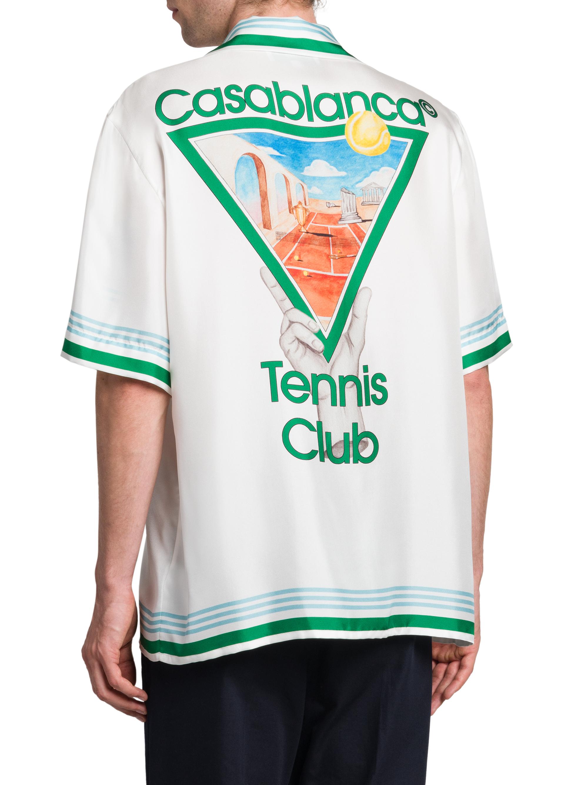 Casablanca テニスシャツ Tennis Club Icon Short Sleeve Silk Shirt | Casablanca Paris