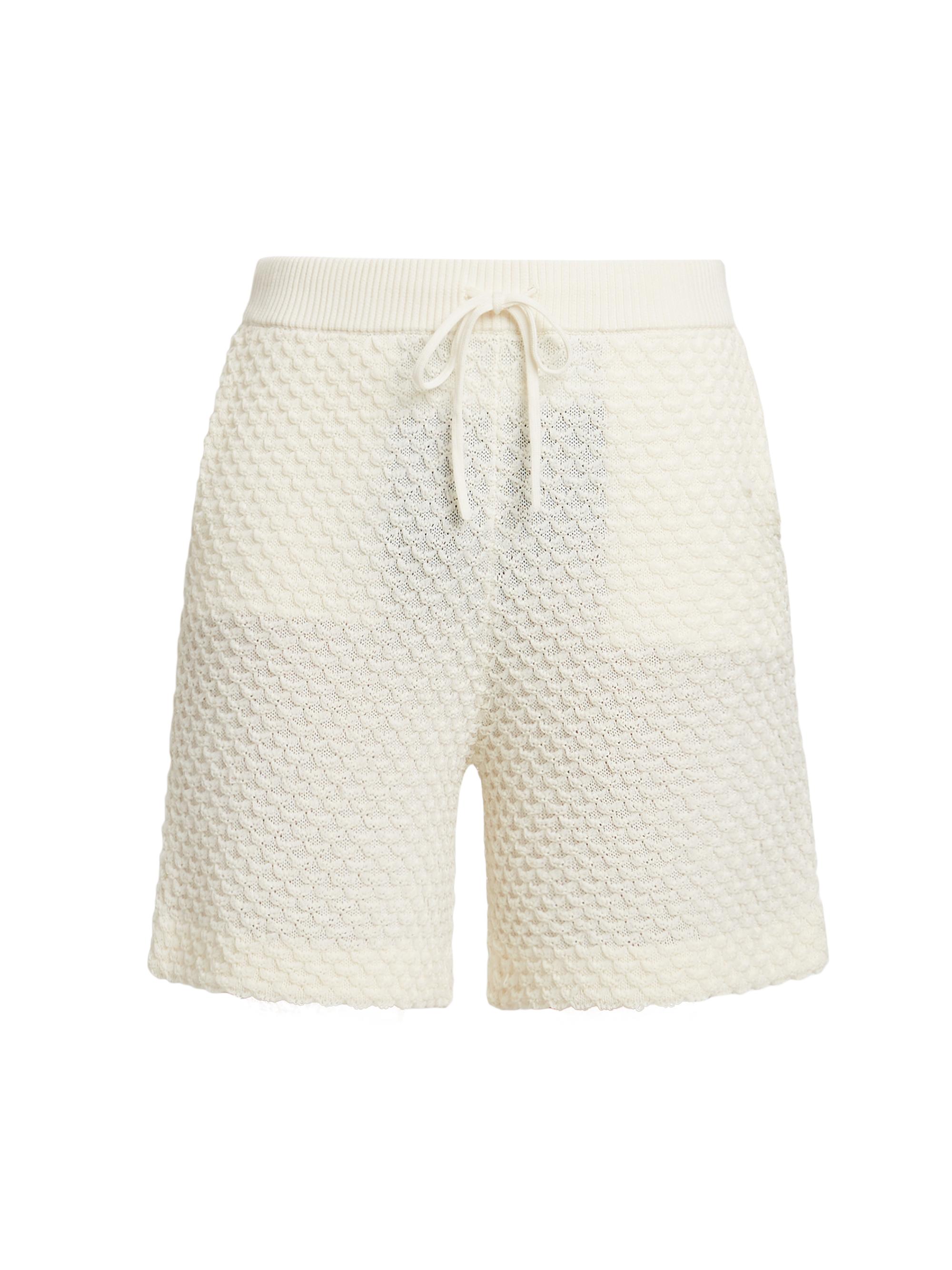 Casablanca Men's Textured Cotton Drawstring Shorts - White