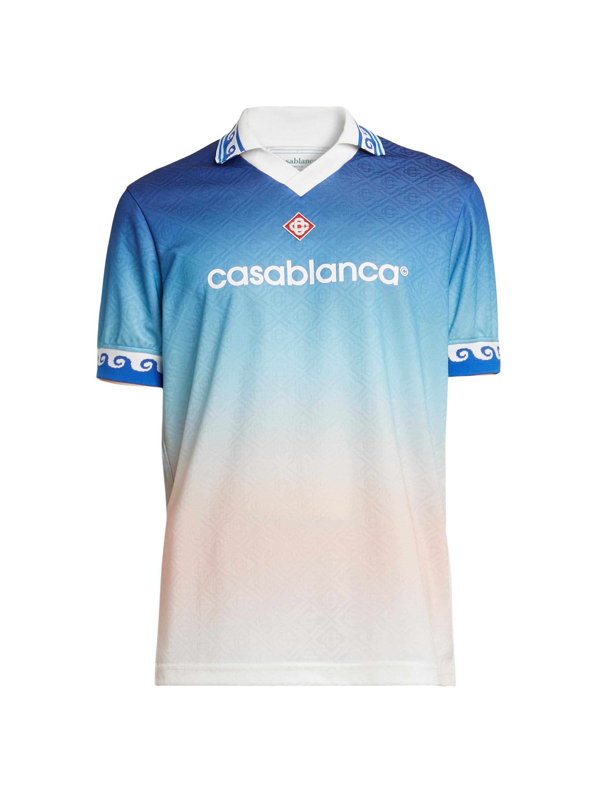 Casablanca Men's Short-Sleeve Football Shirt - Blue Gradient