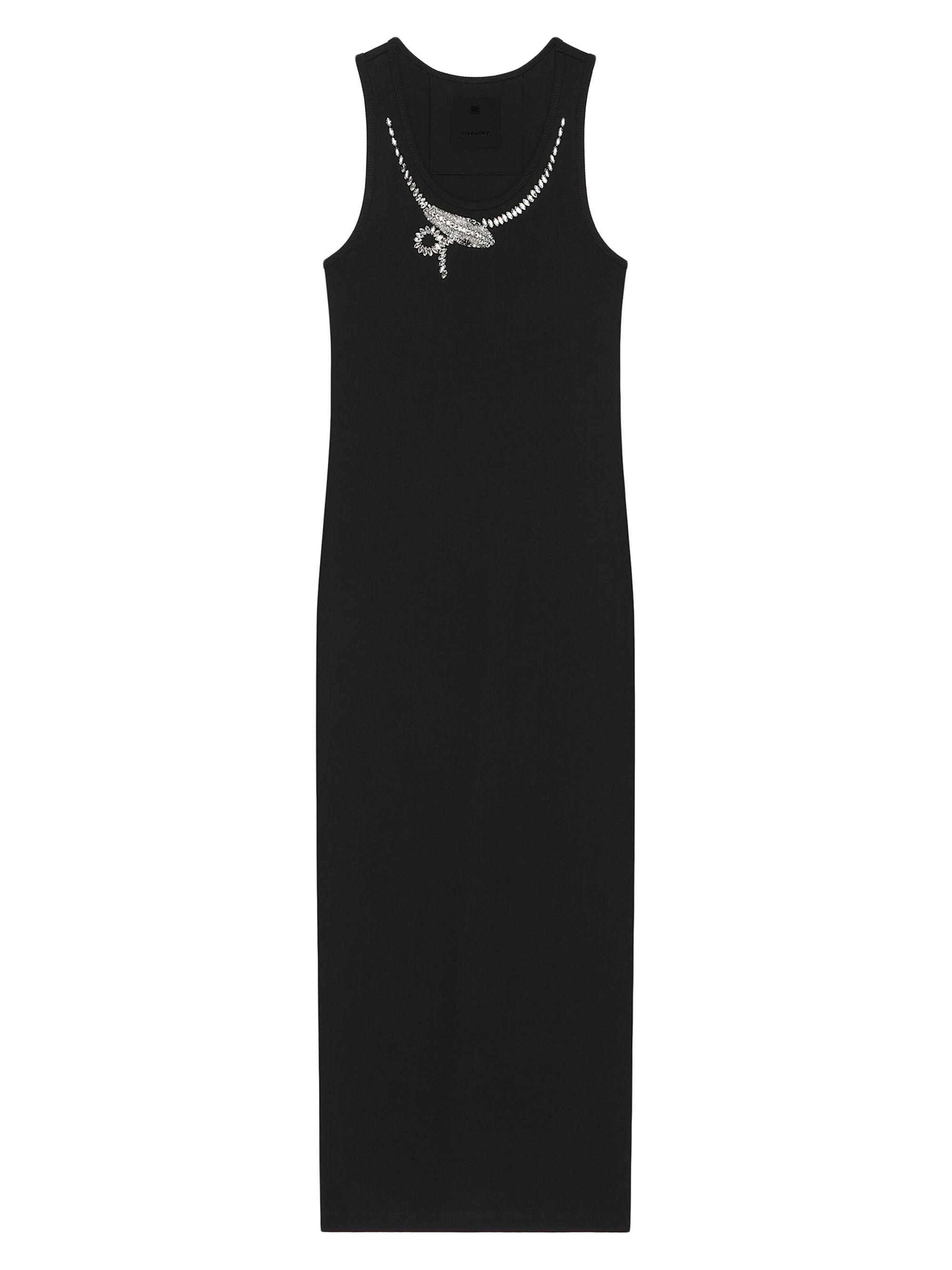 Givenchy Women's Dress in Jersey with Crystals Snake Embroideries - Black