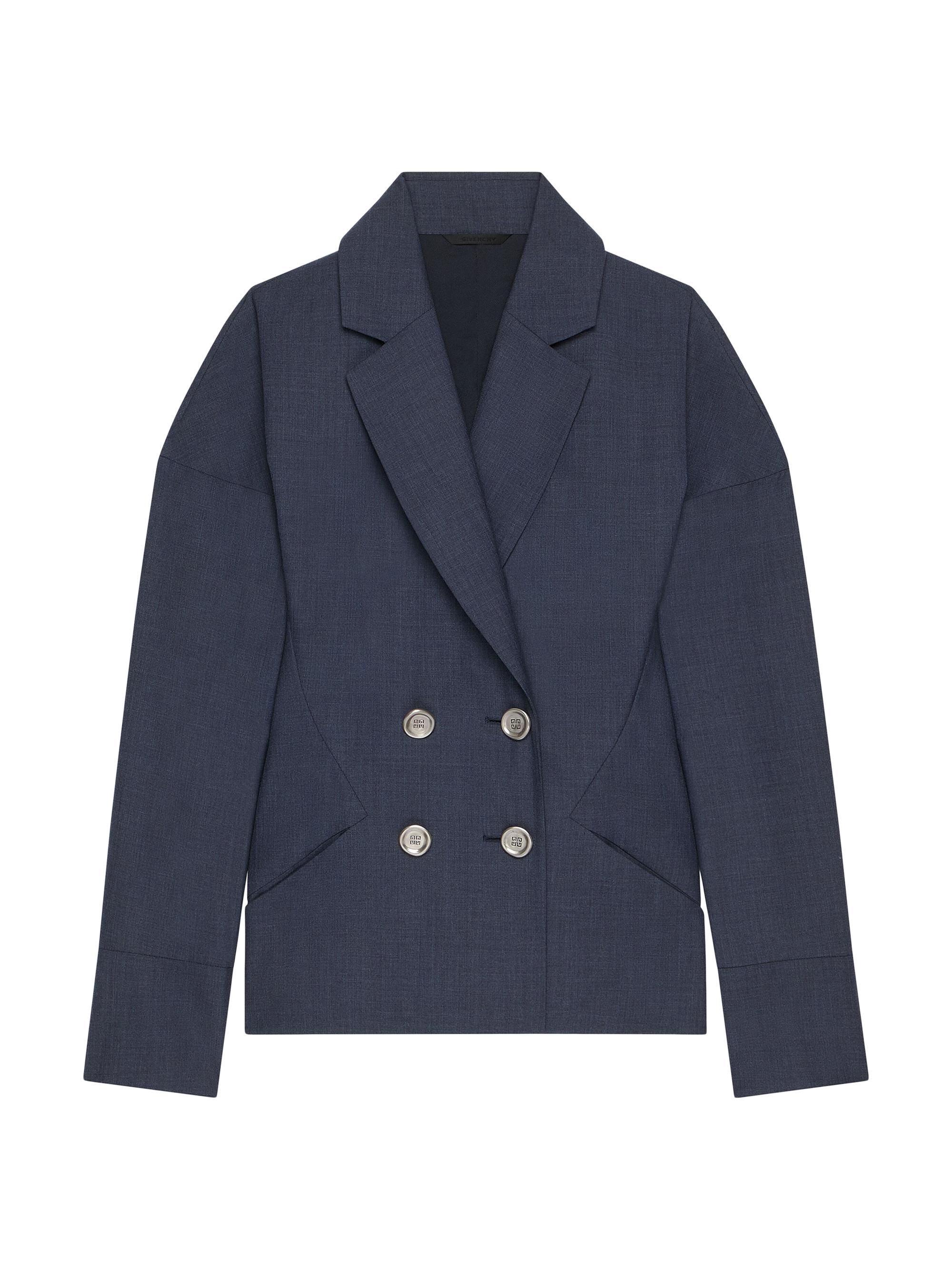 Givenchy Women's Slim Fit Jacket in Wool - Denim Blue