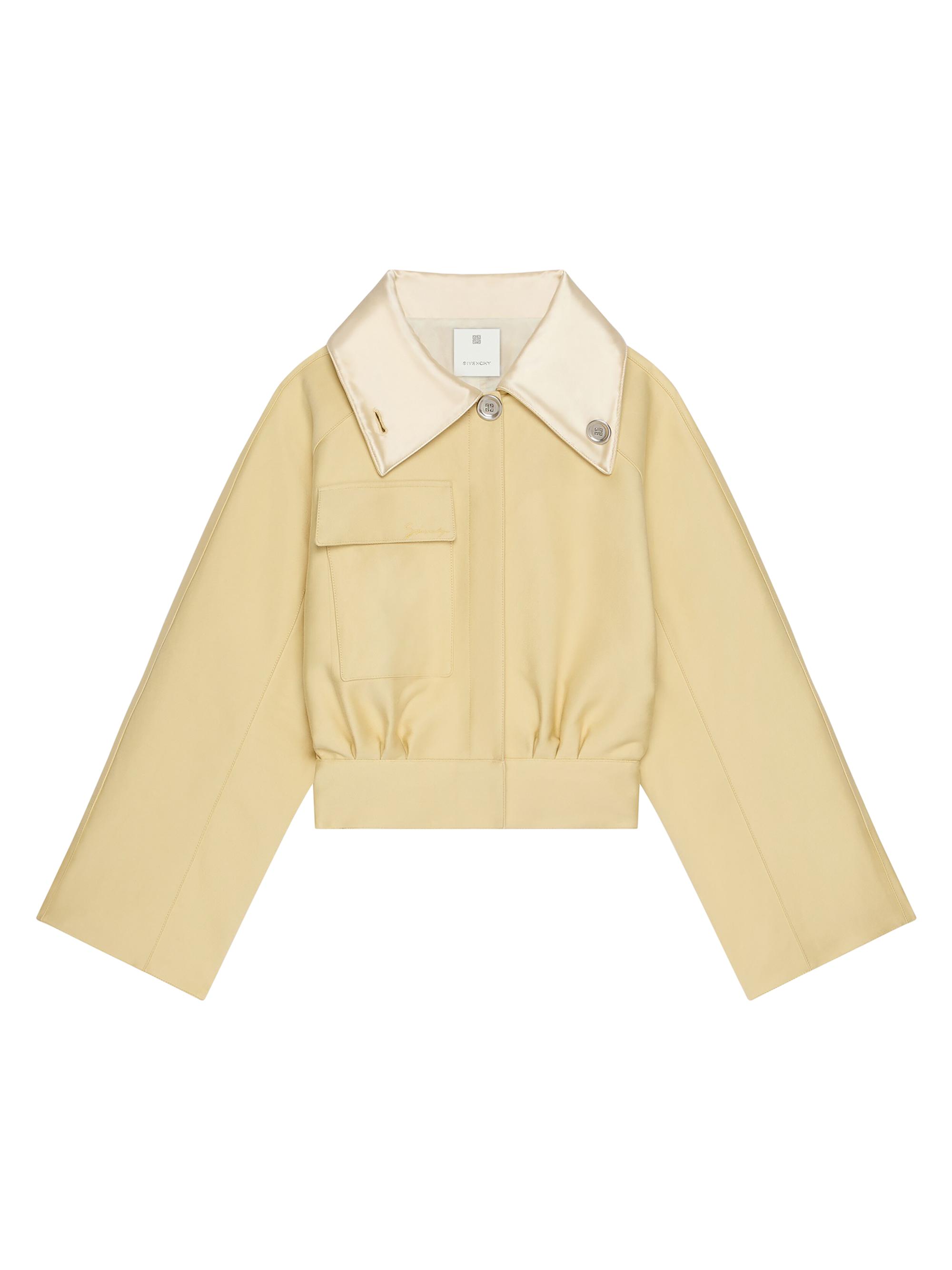 Givenchy Women's Jacket in Cotton with Adjustable Collar - Pale Yellow