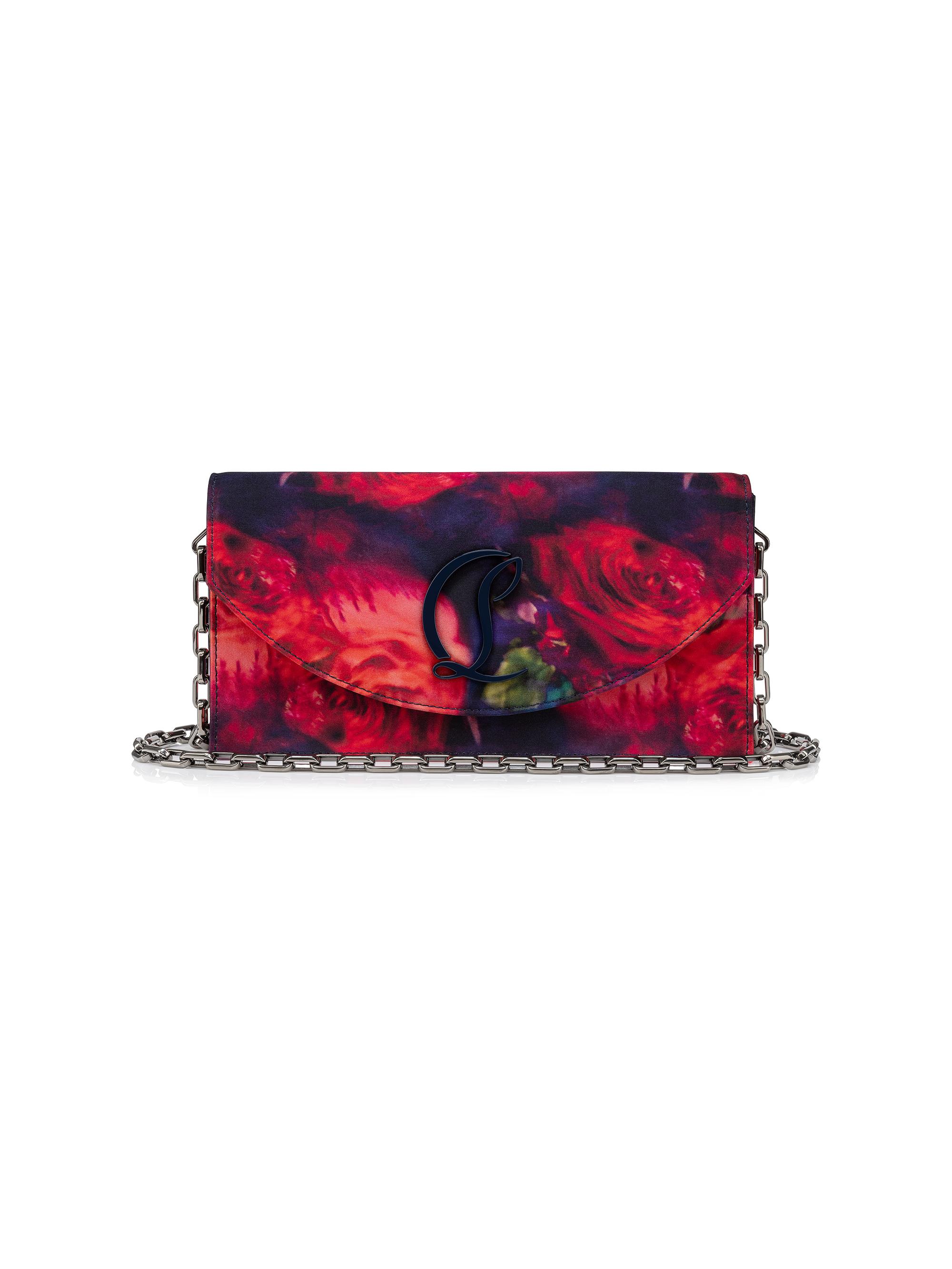 Christian Louboutin Women's Loubi54 Rose-Print Satin Clutch
