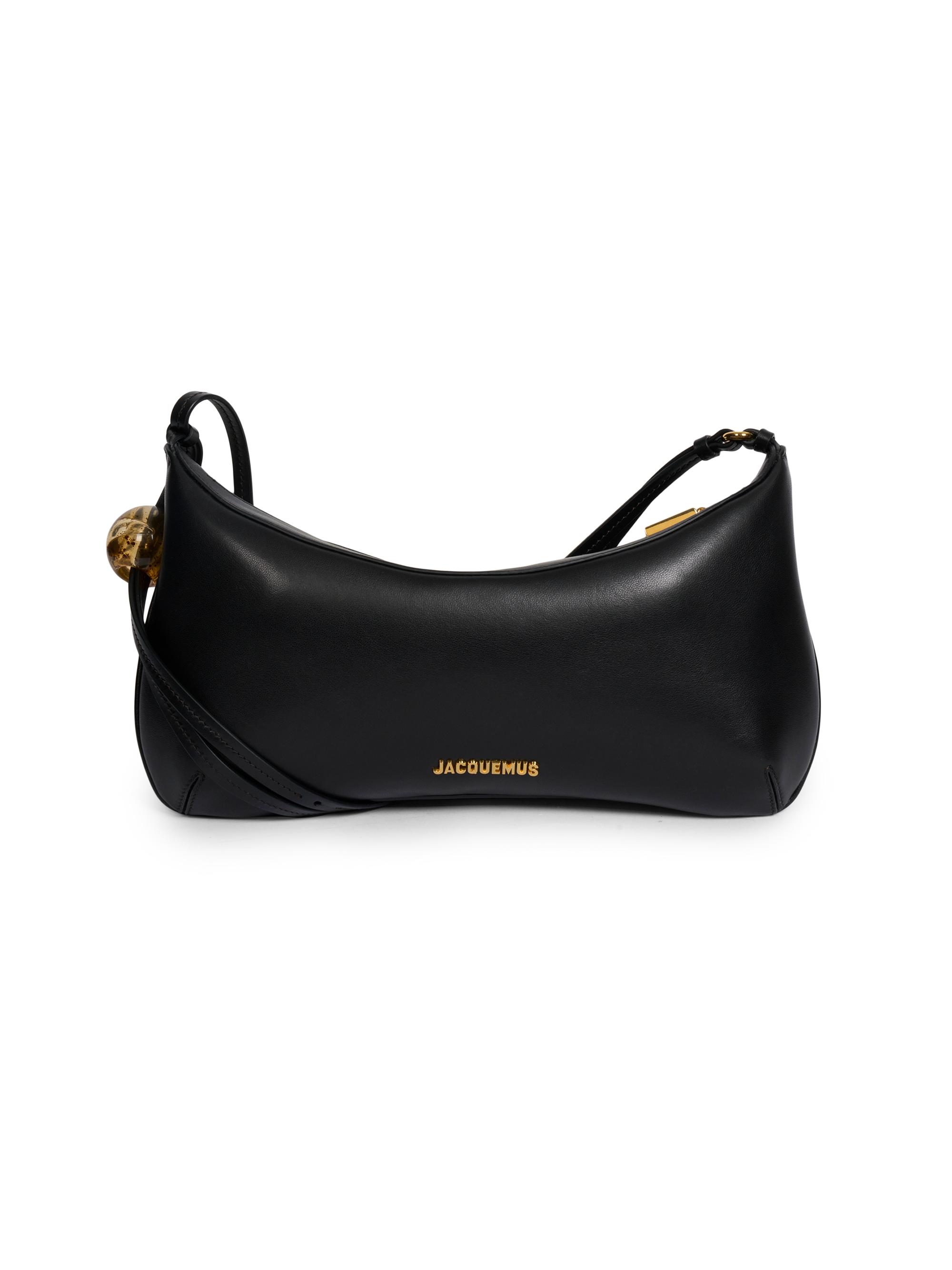 Jacquemus Women's Le Grand Bisou Perle Leather Shoulder Bag - Black