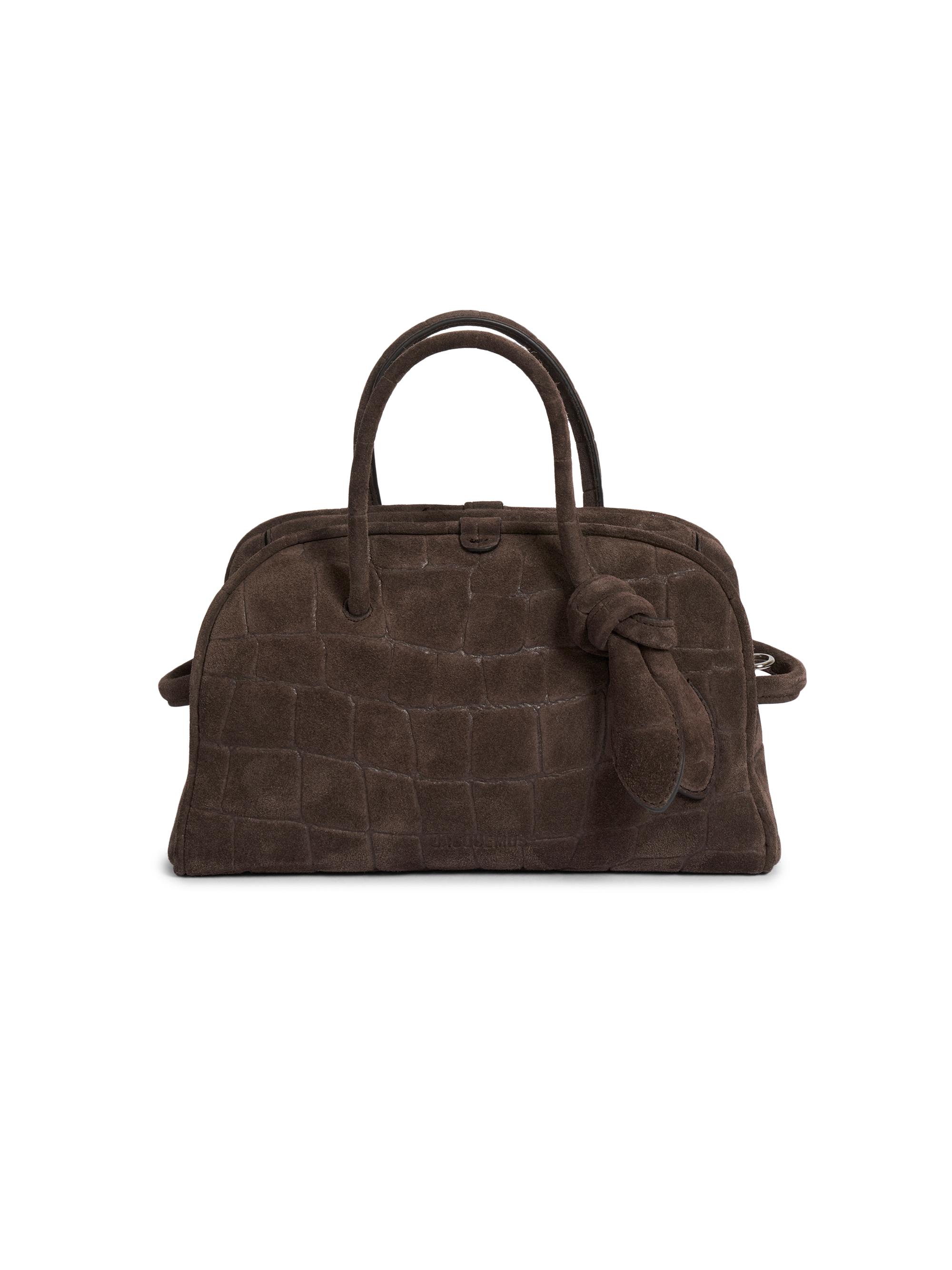 小物 JACQUEMUS Jacquemus Le Petit Turismo Croc-Embossed Suede Top Handle Bag