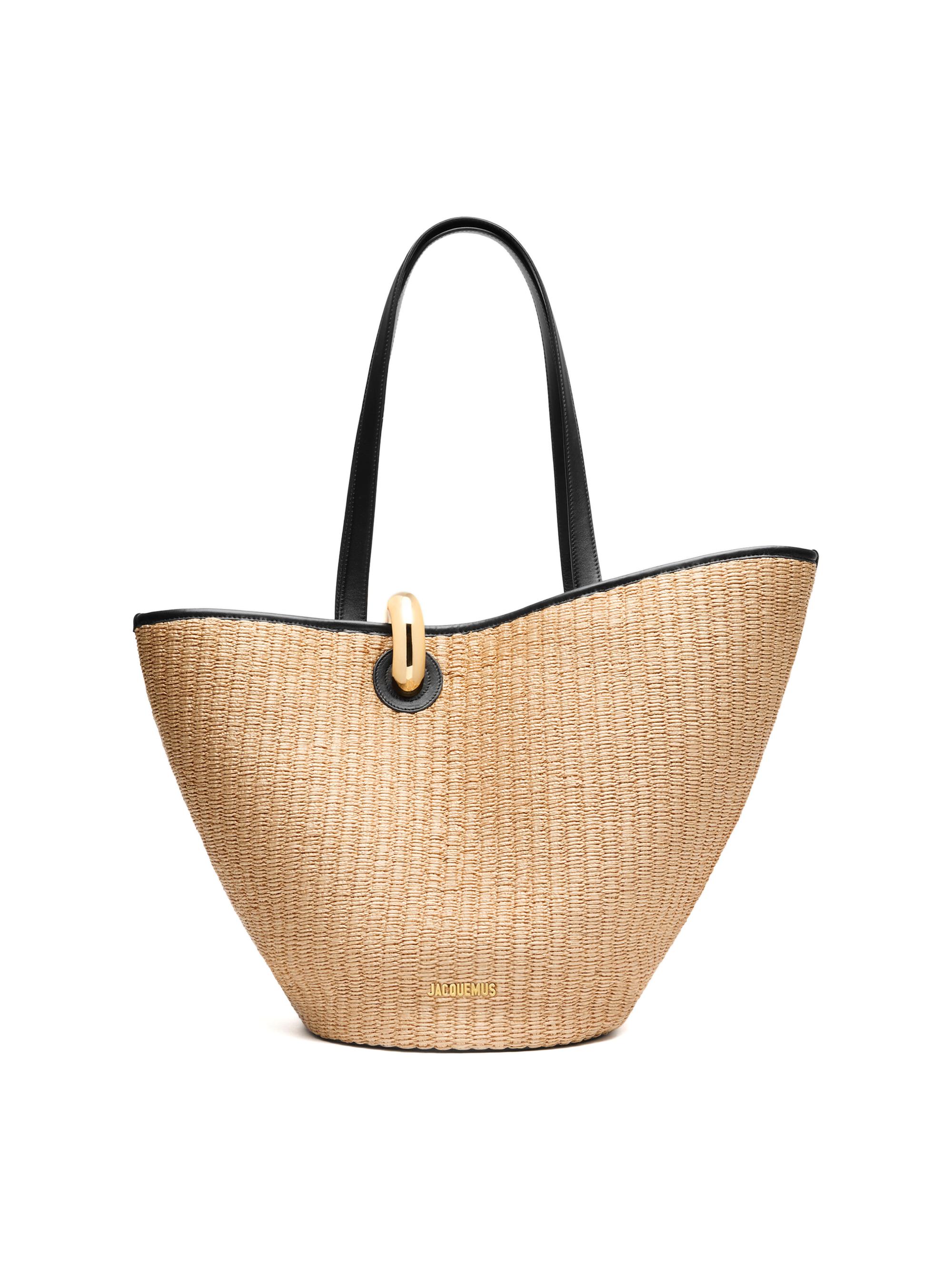 Saint Laurent Panier Small Shoulder Bag in Raffia | Saks Fifth Avenue