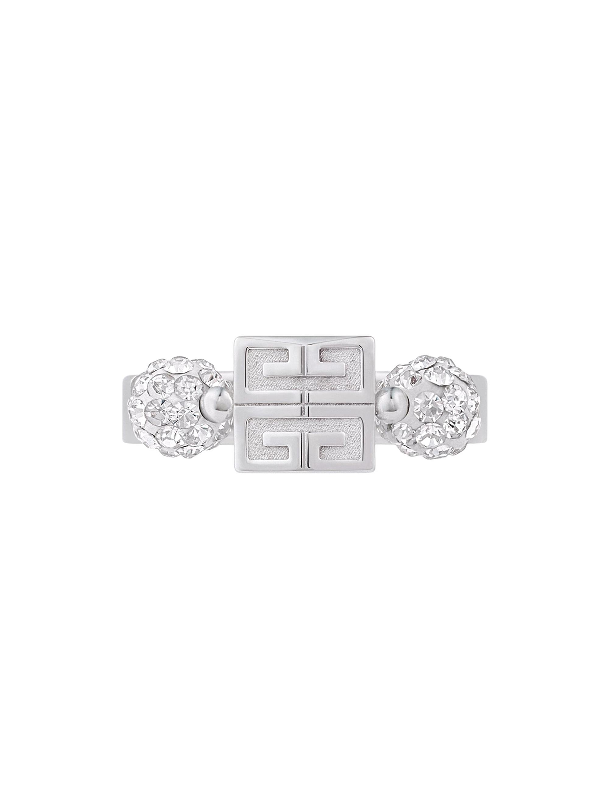 Givenchy Women's 4G Ring in Metal with Crystals - Silvery