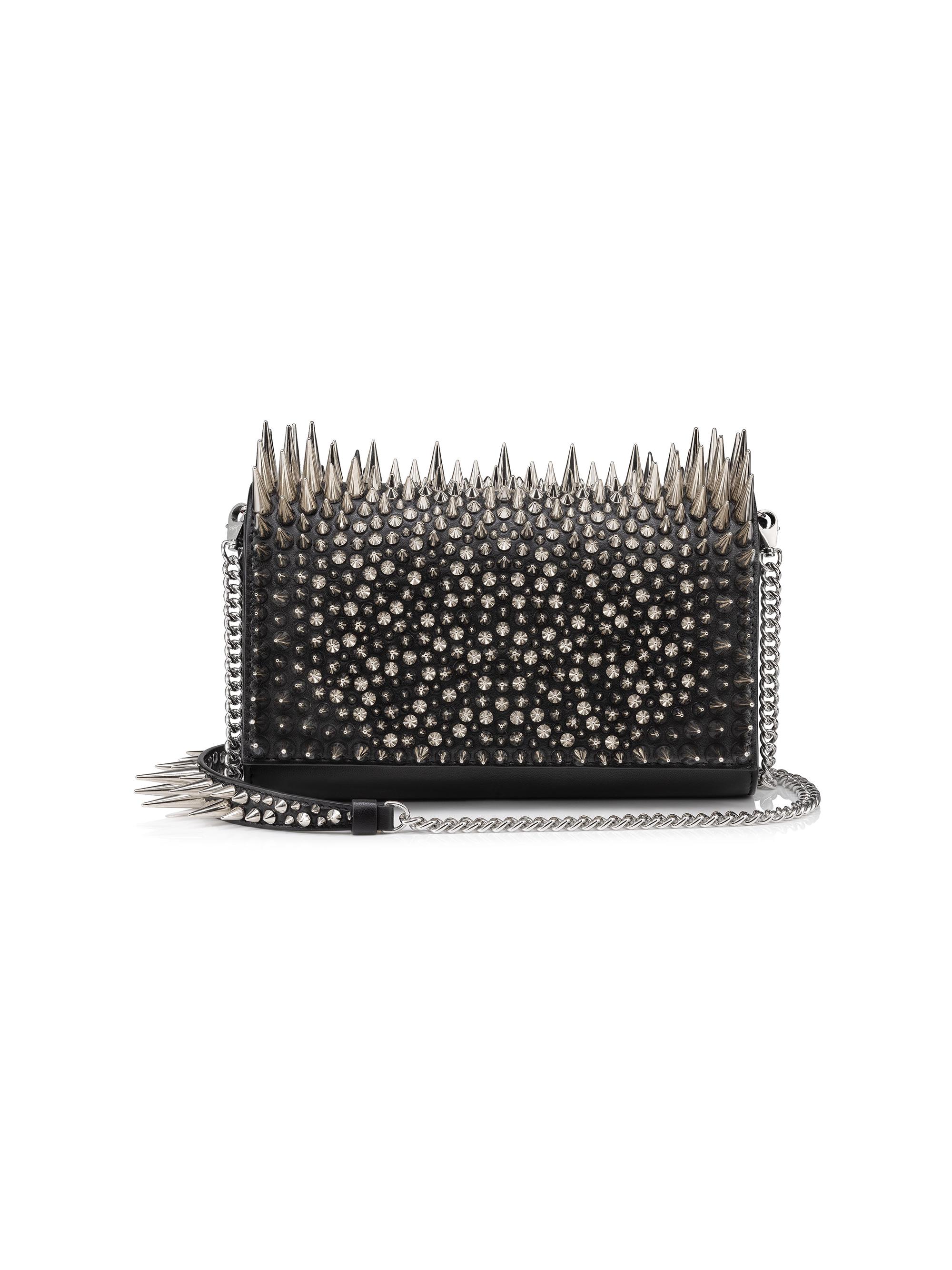 Christian Louboutin Women's Paloma Spiked Leather Clutch - Black