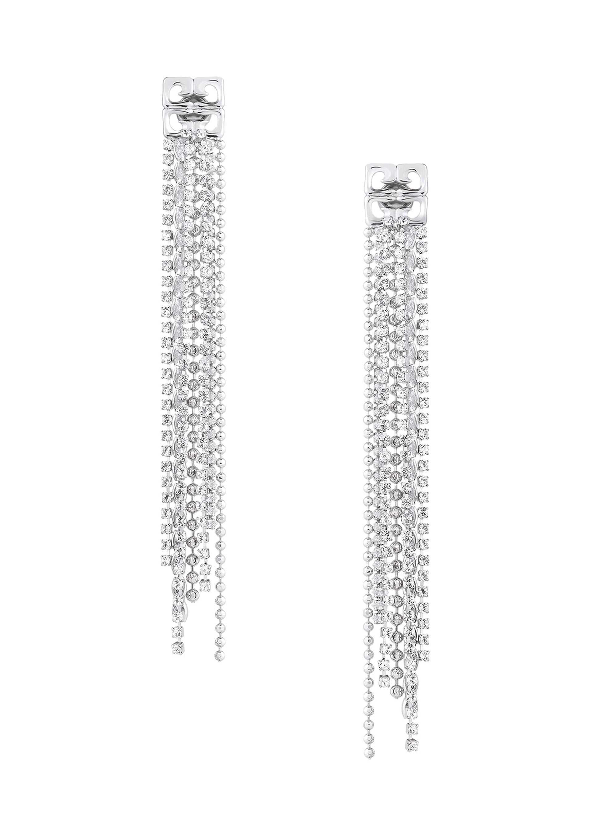 Givenchy Women's 4G Liquid Earrings in Metal with Crystals - Silvery
