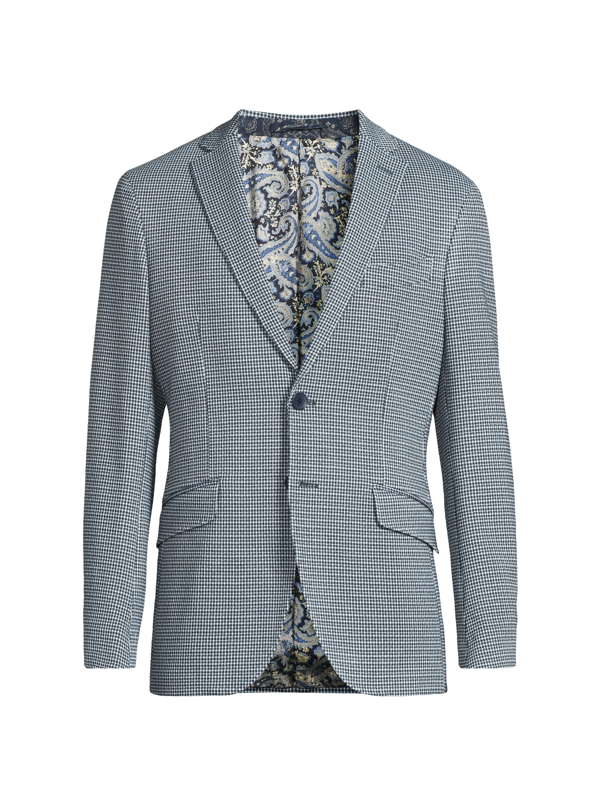 Etro Men's Small Textured Ginghman Sportcoat - Navy