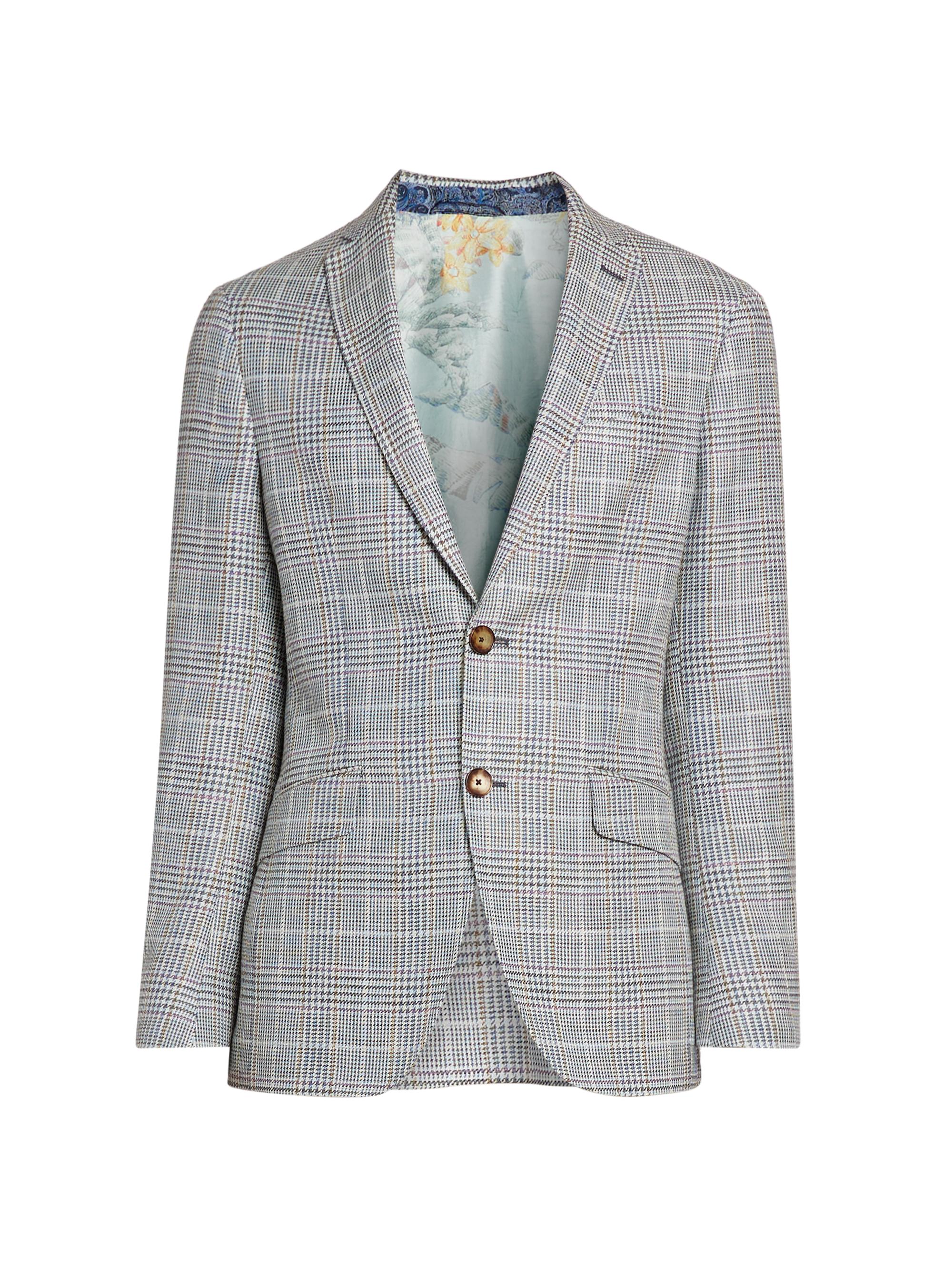 Etro Men's Cotton-Blend Glen Plaid Blazer - Blue