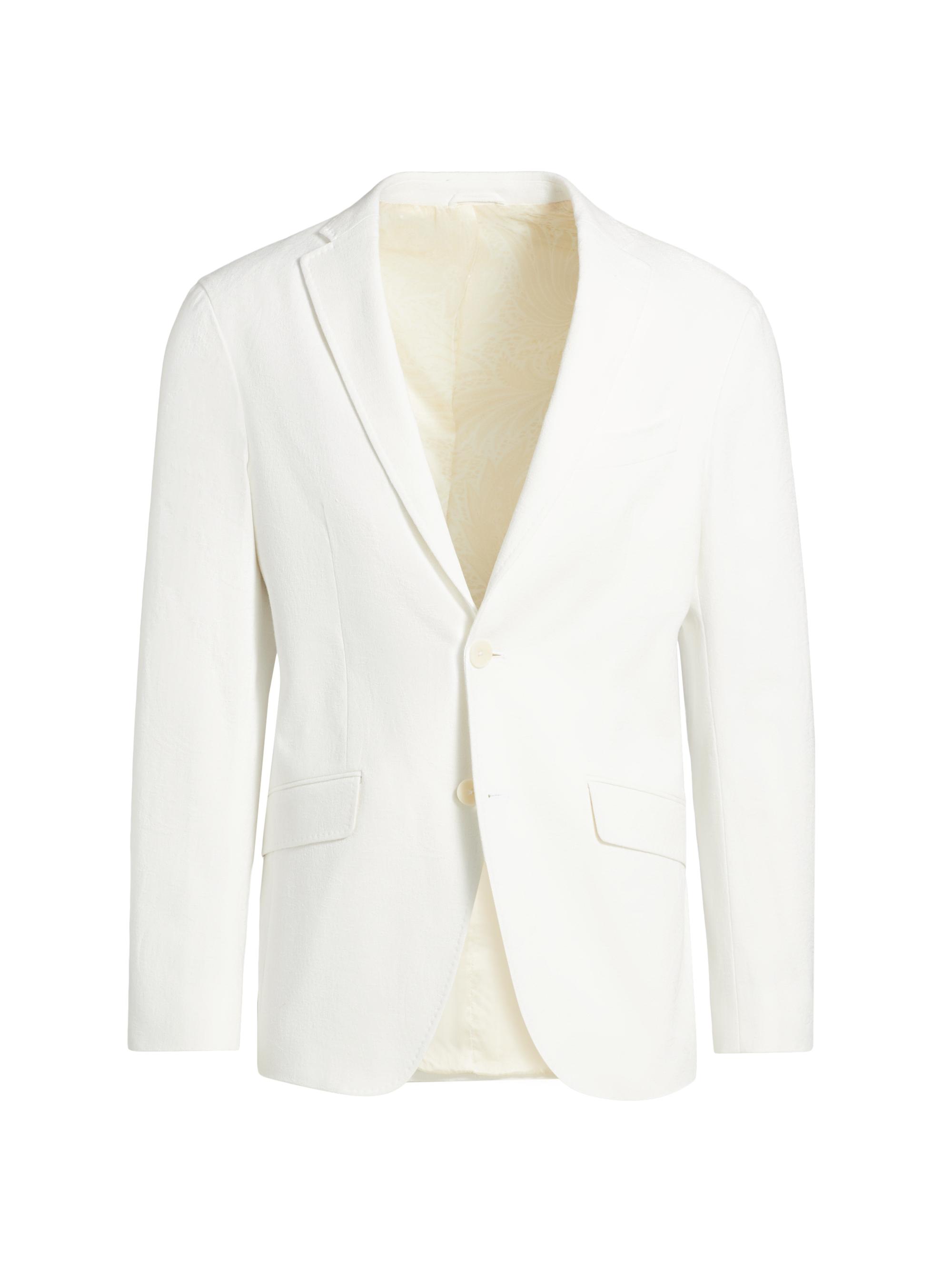 Etro Men's Textured Stretch-Cotton Single-Breasted Jacket - White
