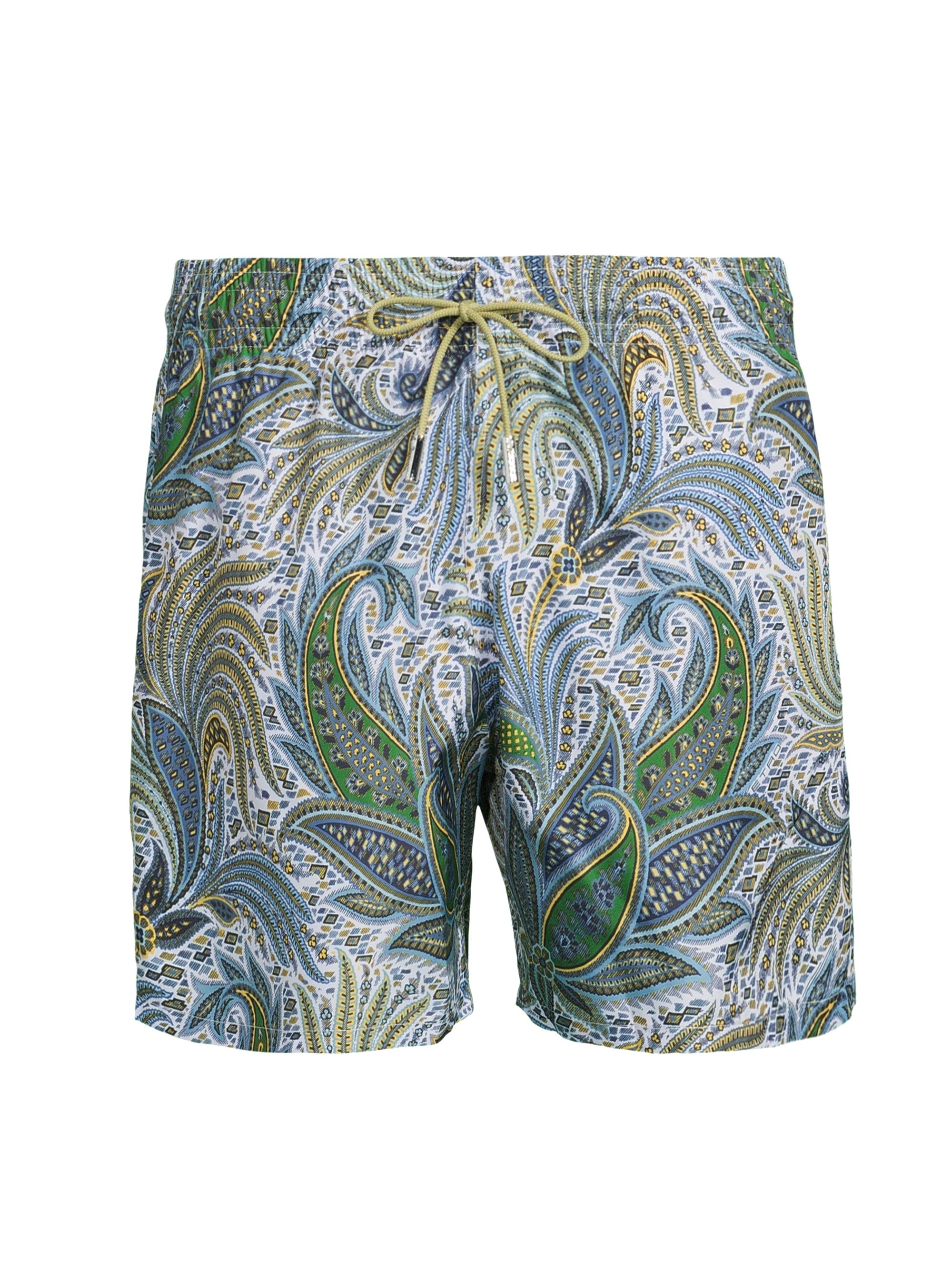 Etro Men's Allover Paisley Swim Shorts - Blue