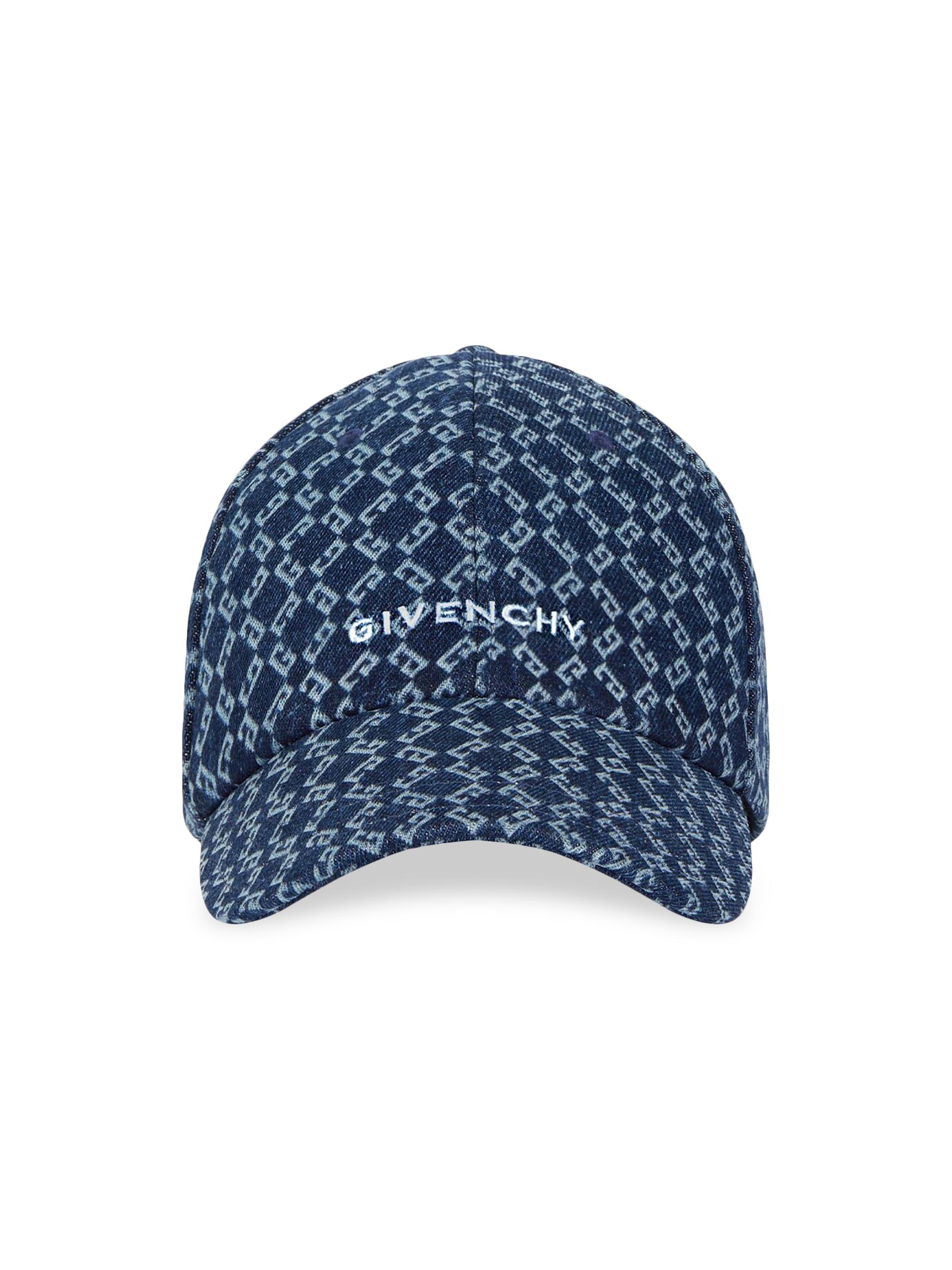 Givenchy Men's Embroidered Cap in Denim Monogram 72 - Dark Blue