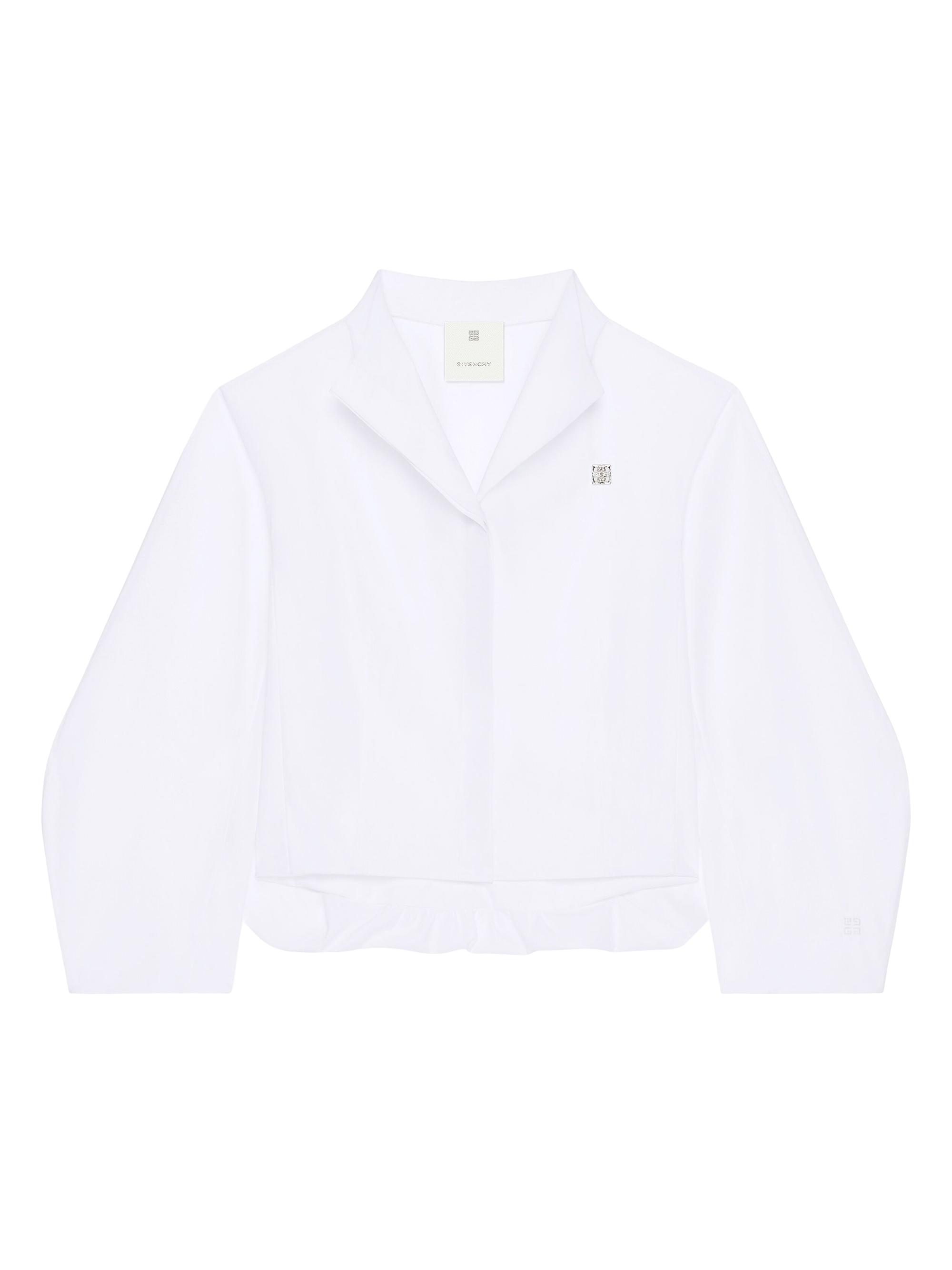 Givenchy Women's Cropped Shirt in Poplin with G Detail - White